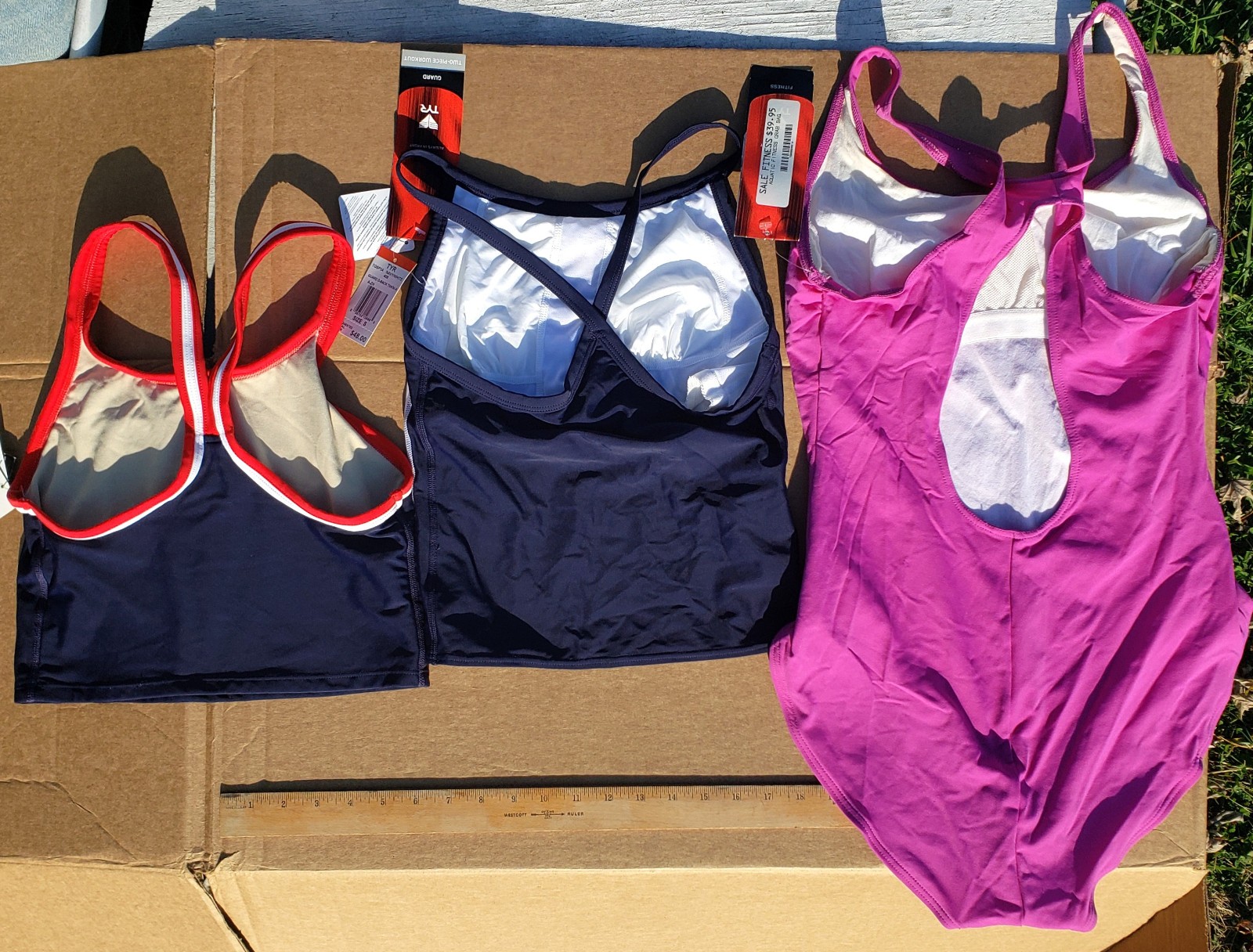 TYR Womens Swimsuit Racing Training One Piece Two Piece Top Size S M 14 Lot of 3