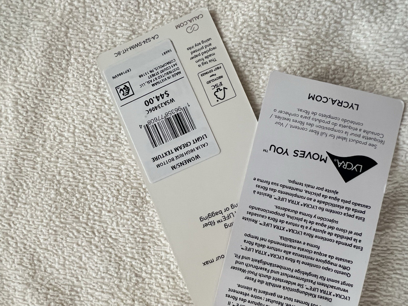 NWT Calia Light Cream Texture High Rise Swim Bottoms Size M