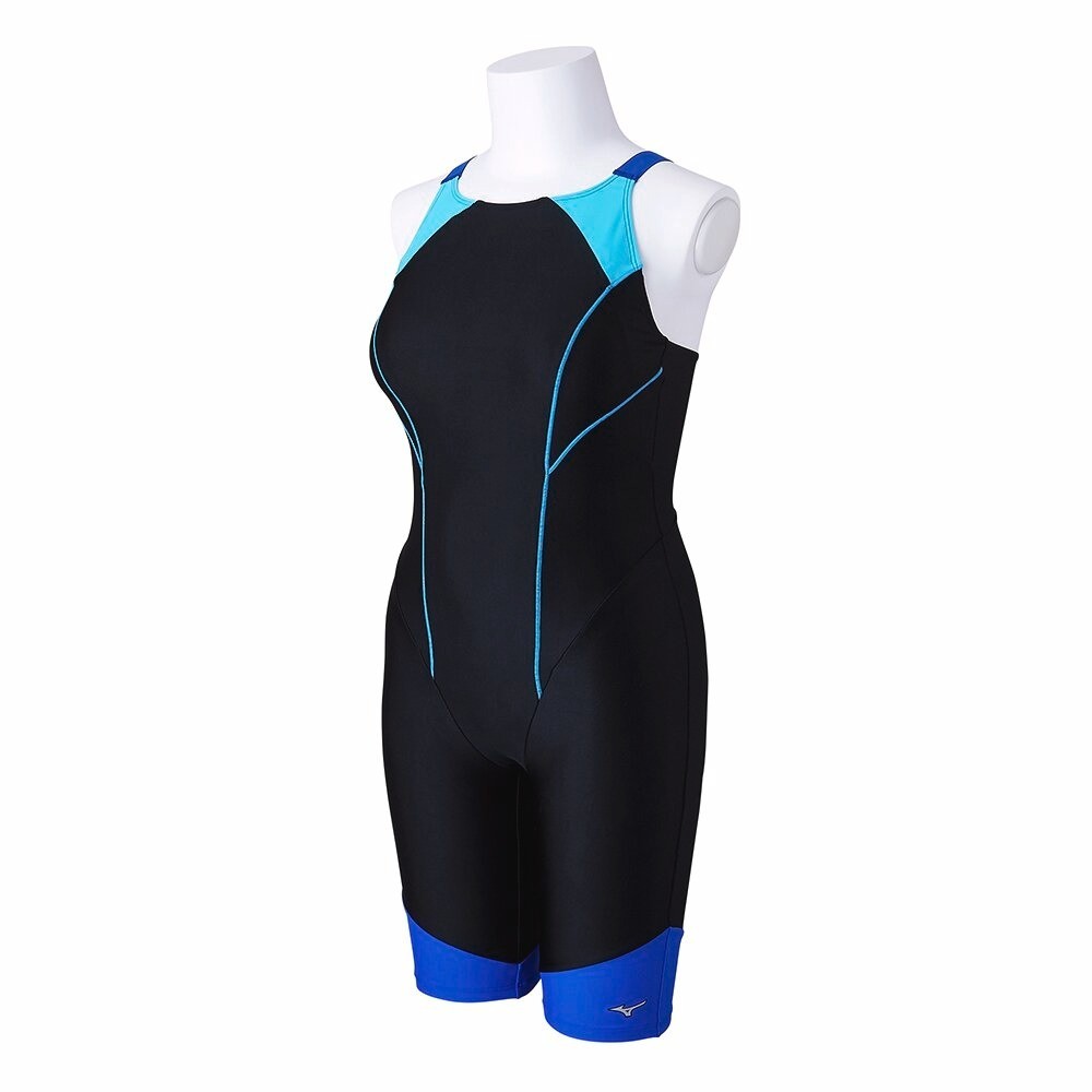 Mizuno Women’s Stroke ONE All-in-One Swim Fitness Suit N2JGB30292 Black/Blue