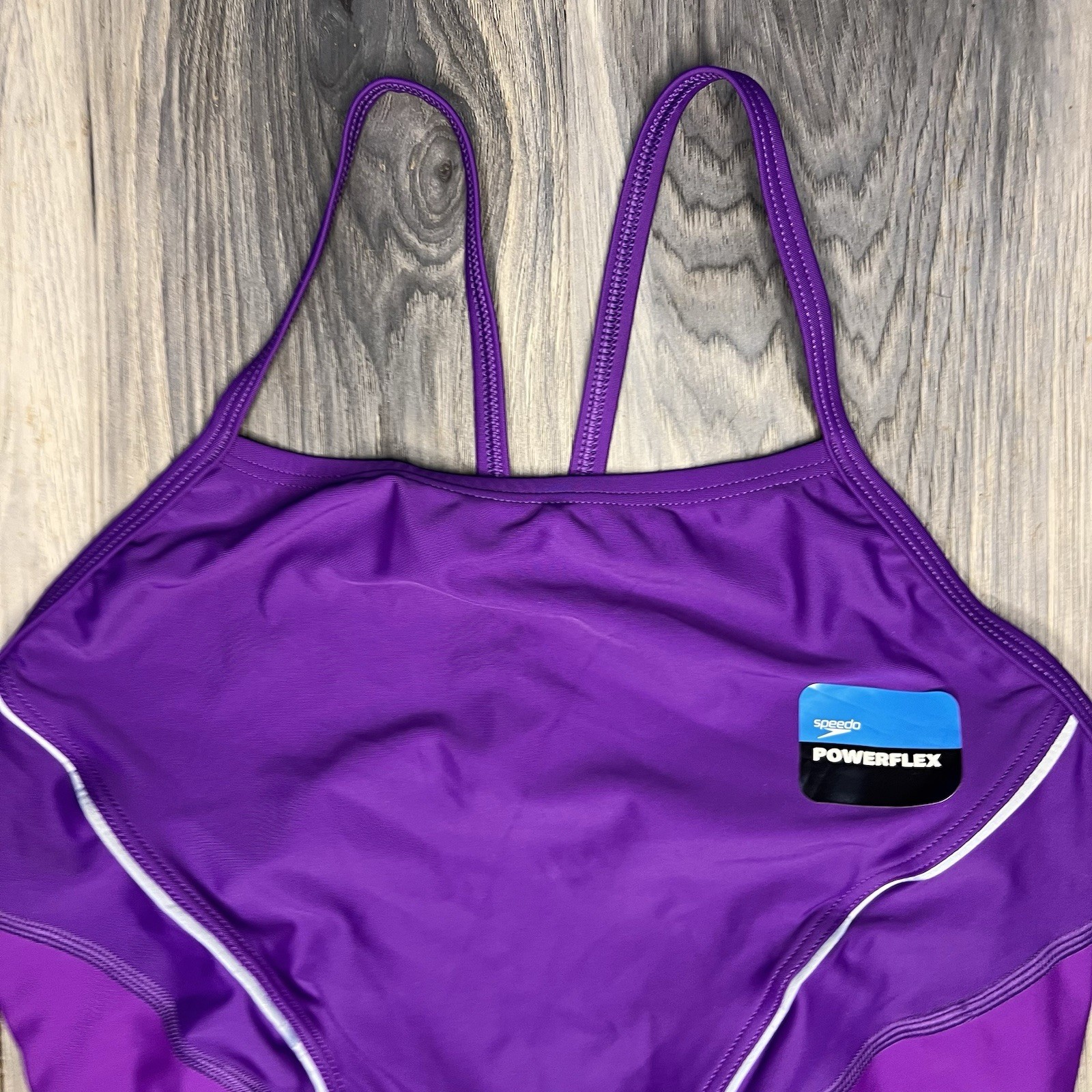 SPEEDO PowerFlex Eco Revolve Splice Energy Back OnePiece Swimsuit M 10/36 Purple