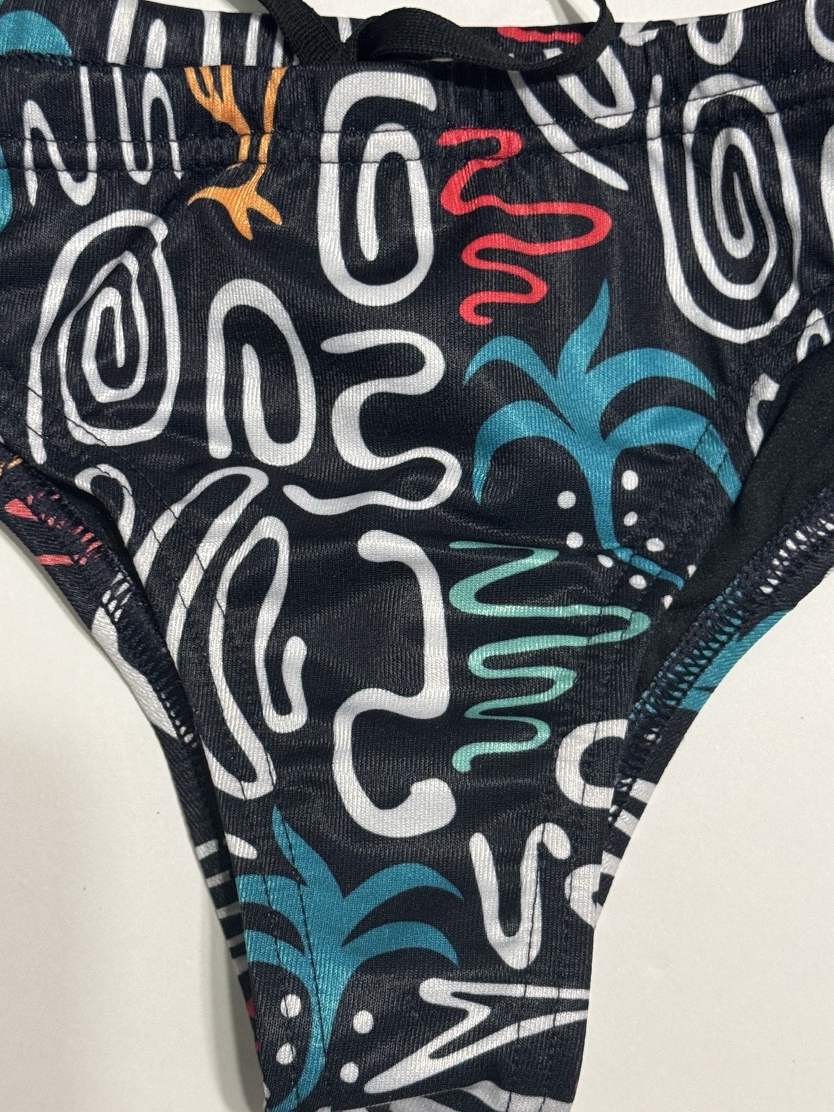 Speedo Women’s Print Cheeky Hipster Bottom Black Eco Endurance Size Medium