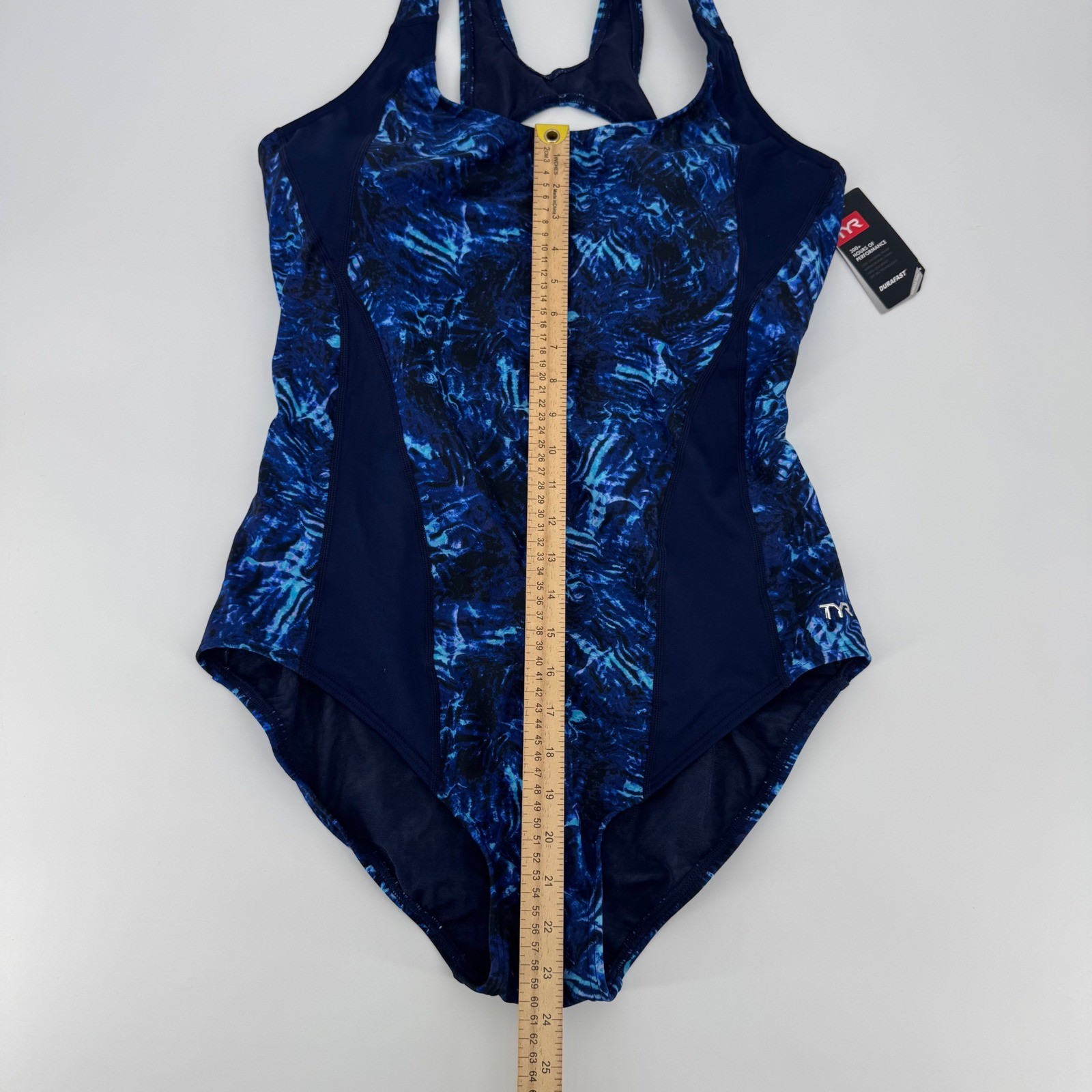 TYR Womens Max Splice Controlfit One Piece Swimsuit Navy Blue Size 20 P07003 NEW