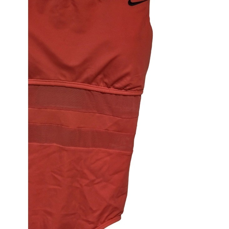 NIKE MESH SOLID EDGE V-BACK SWIMSUIT ONE PIECE CORAL RED SIZE XL NEW COMPETITION