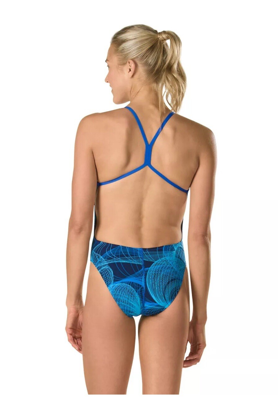 NWT SPEEDO Women 22 Competition Swimsuit Cyclone Strong Endurance+ $84 Blue Swim