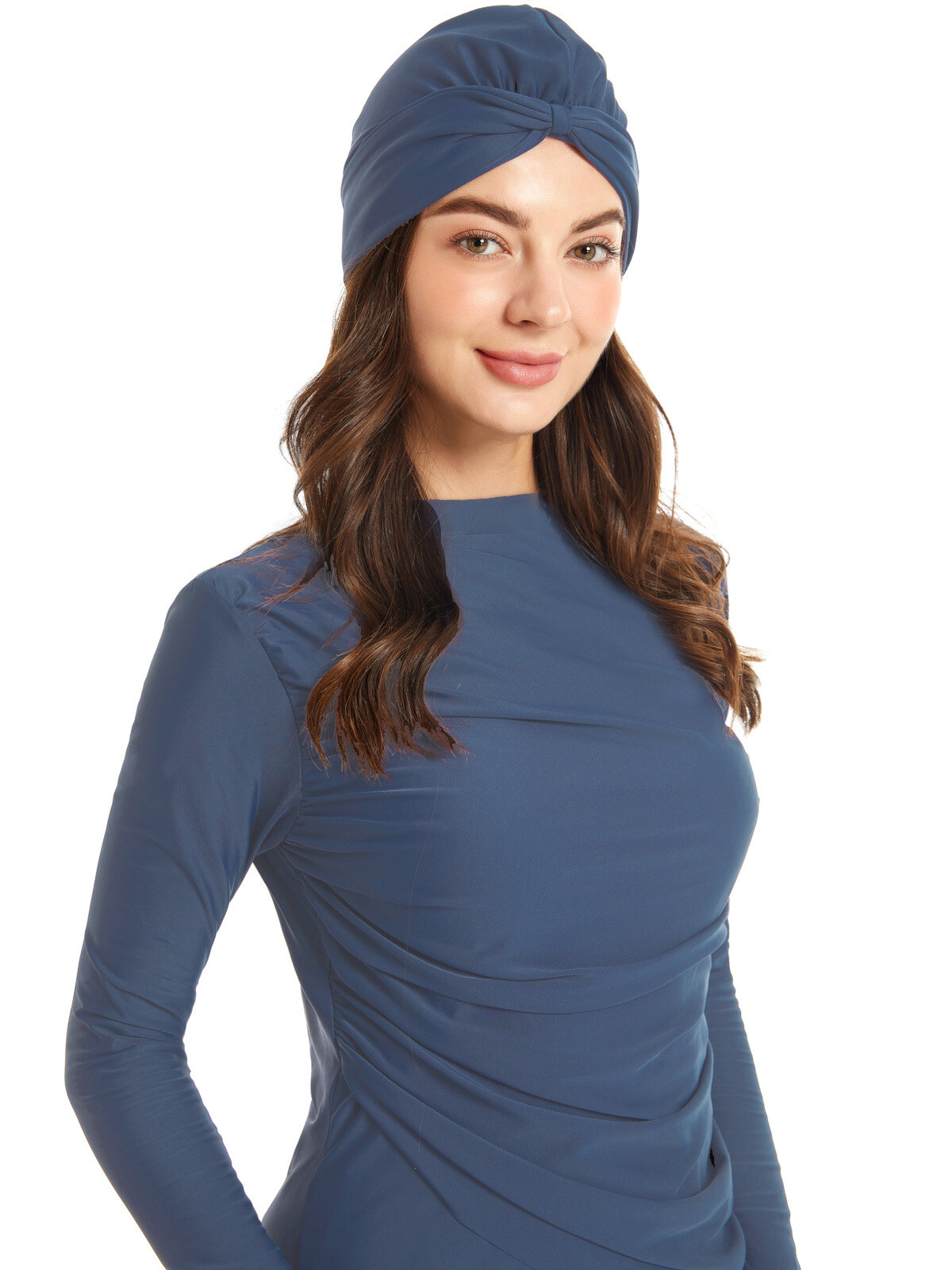 3pcs Plus Size Swimwear Muslim Women Hijab Swimsuit Hat Tops Pants Bathing Suit