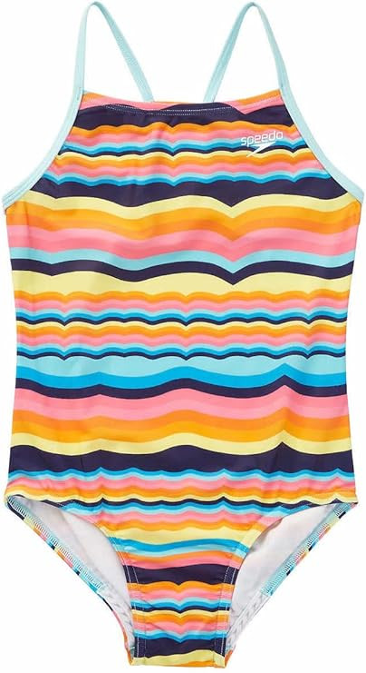 Speedo Girls Thin Strap One Piece Swimsuit. Color-Rainbow, YouthXL (16). NWT’s.