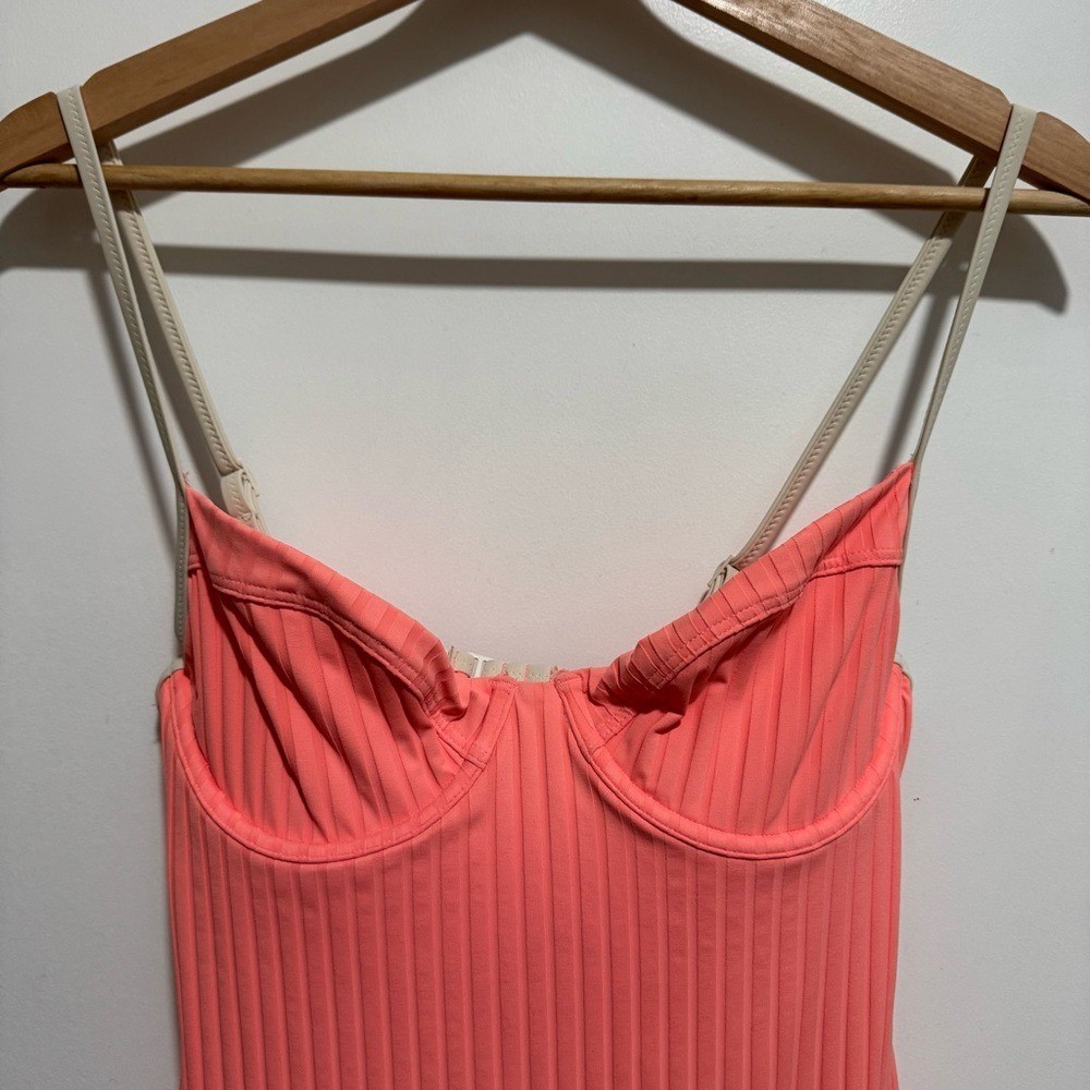 Aerie Real Good Wide Rib Underwire Full Coverage One Piece Swimsuit Medium Beach