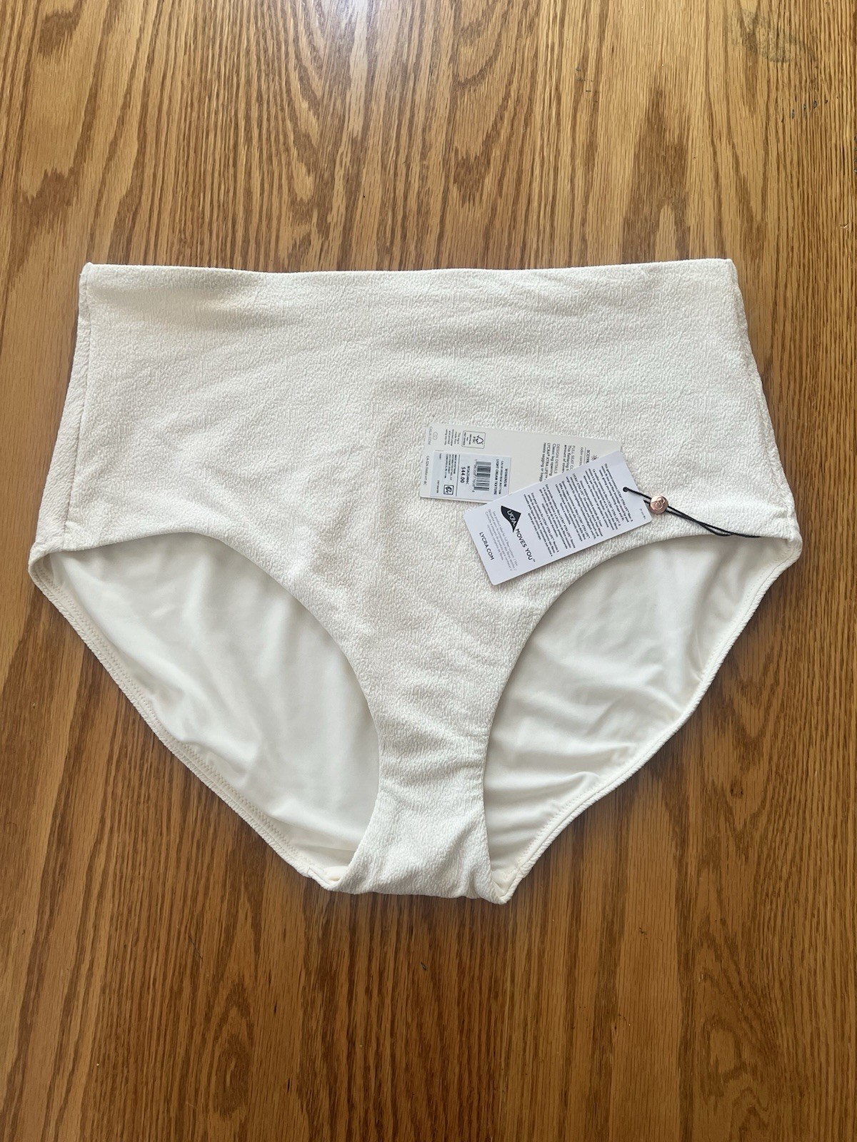 NWT Calia Light Cream Texture High Rise Swim Bottoms Size M