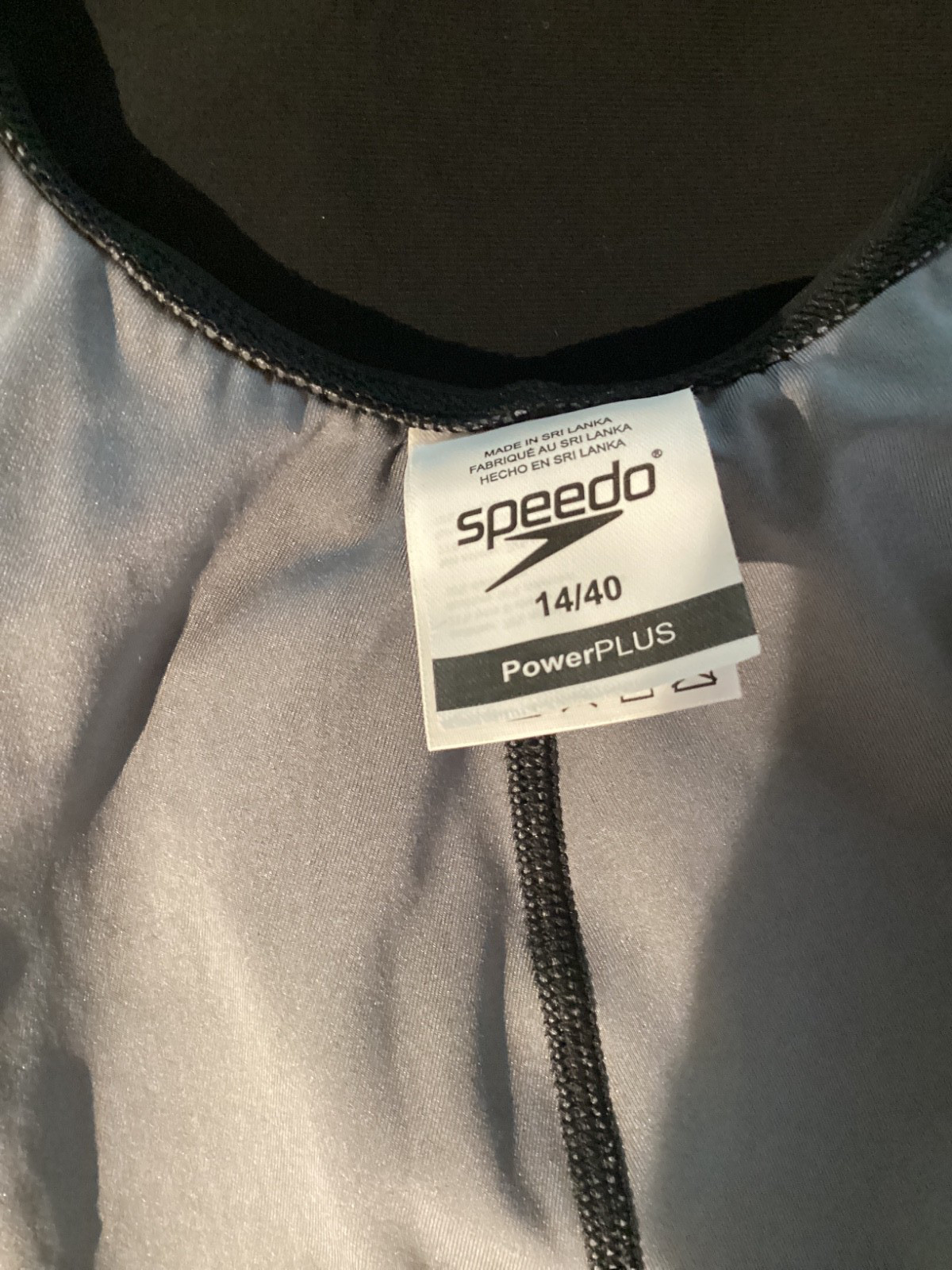 SPEEDO Power Plus Kneeskin, Competitive Racing Swimwear Black & Blue, size 14/40