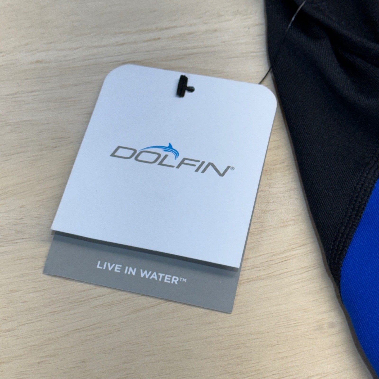 Dolfin Womens One Piece Swimsuit Black Blue Colorblock Racerback Size 34 NEW