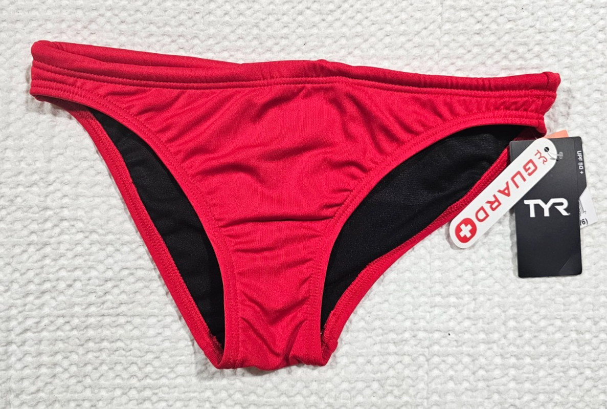 TYR Women’s Guard Durafast Elite Classic Bikini Bottom Red Small NWT UPF 50+