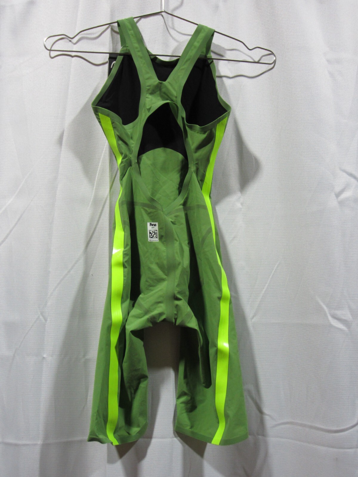 NEW Head Women’s XS Liquidfire Wiz Knee Leg Cut Open Back Swim Race Suit Olive
