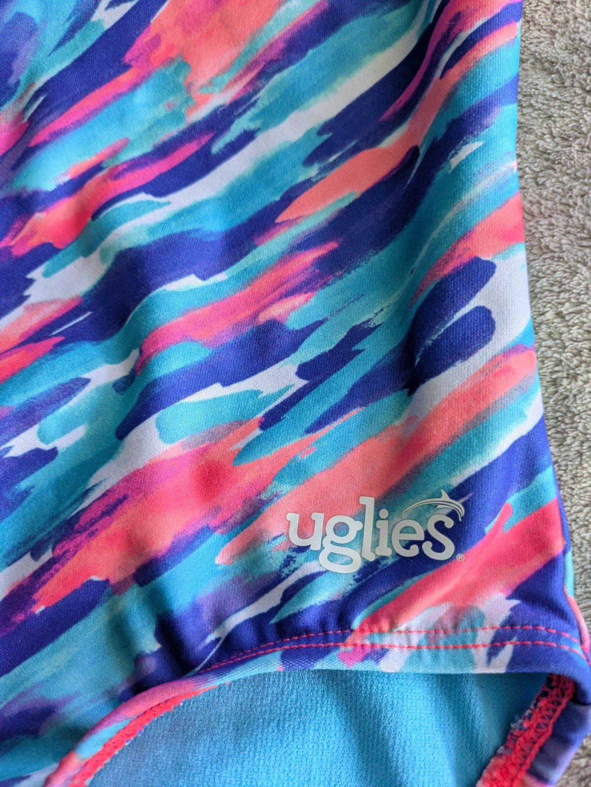 DOLFIN – UGLIES One Piece Swimsuit Womens Size 30 Pink Blue Orange White