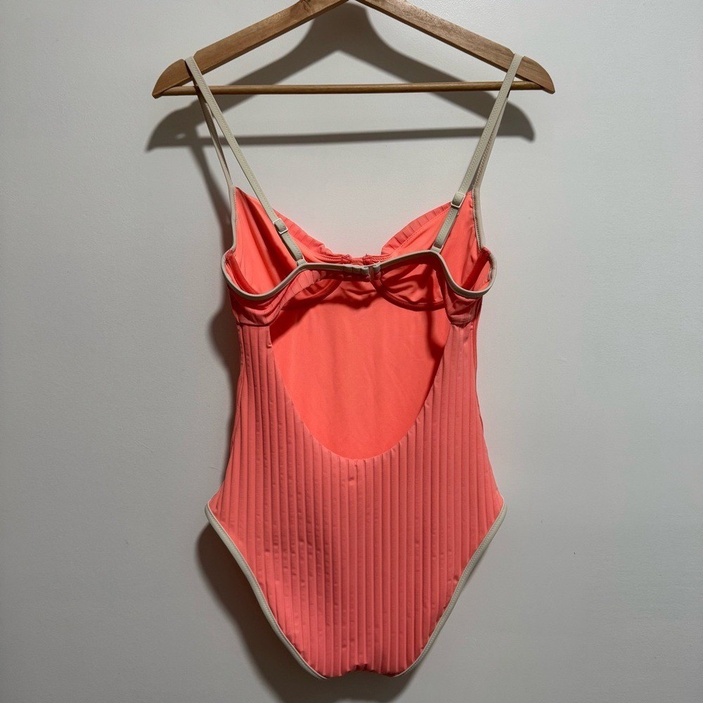 Aerie Real Good Wide Rib Underwire Full Coverage One Piece Swimsuit Medium Beach