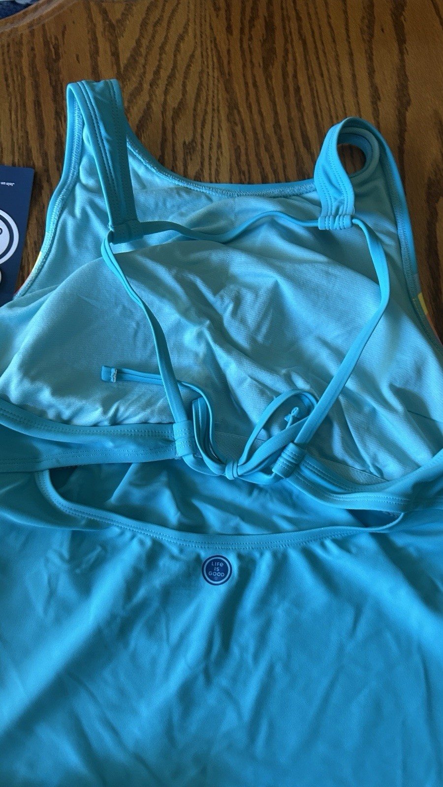 Life is Good UPF 50+ Turquoise 2 Pc Tankini Bikini Swimsuit Women’s Size L NWT