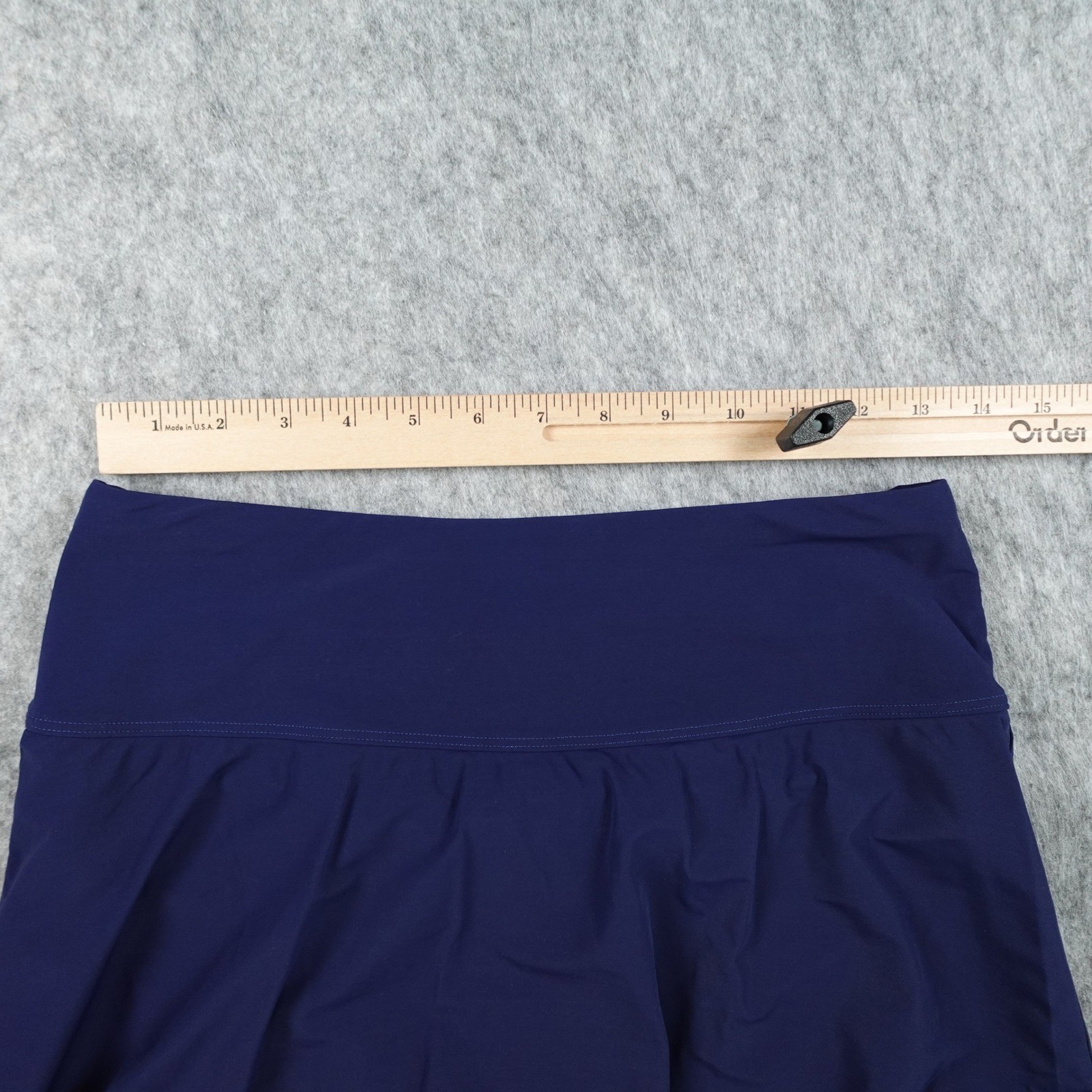 LL Bean Skirt Women 12 Navy Blue Swim Skort Shaping UPF 50 Sun Protection
