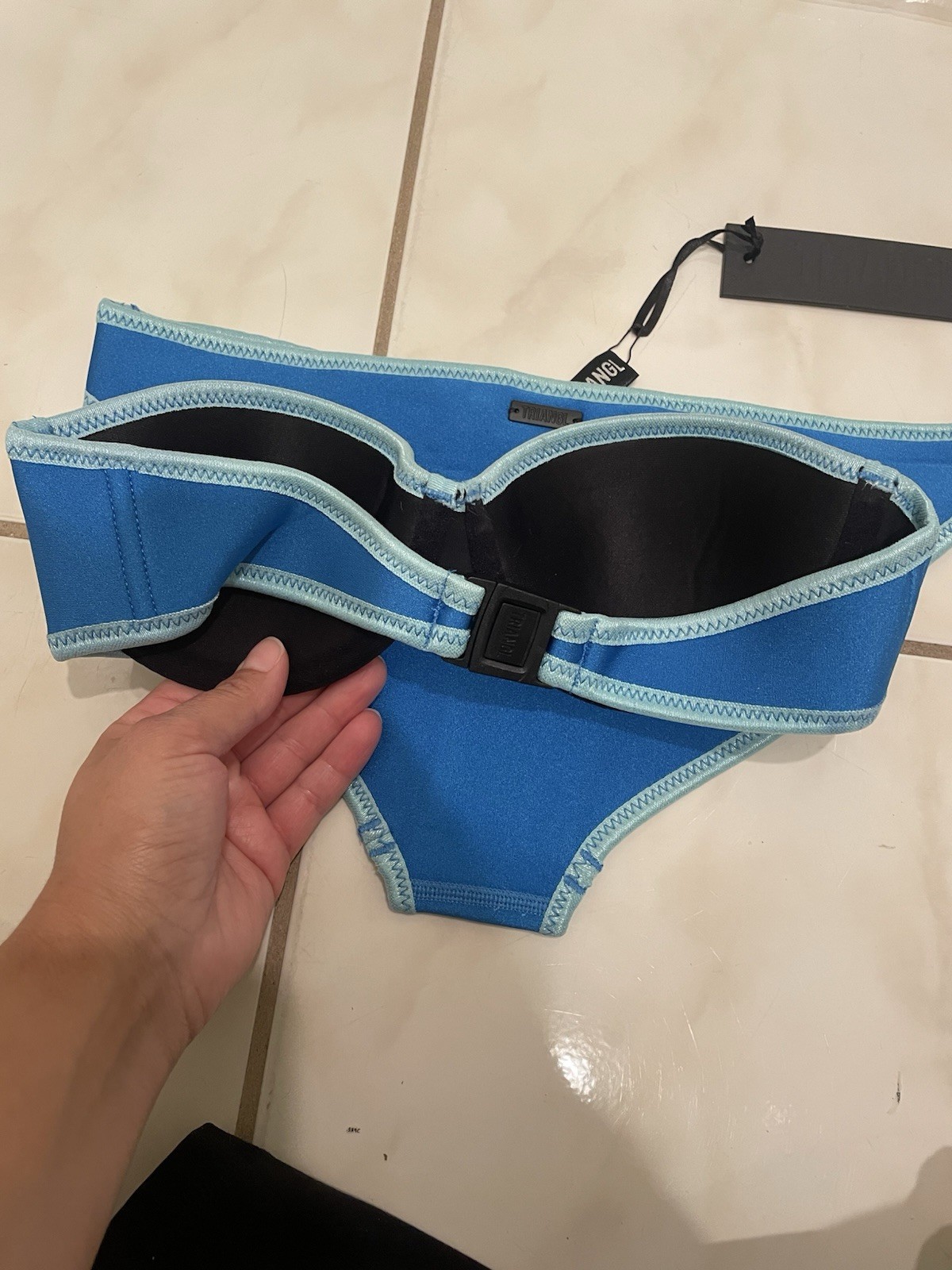 Womens Blue TRIANGL Bathing suit set Size XS Strapless