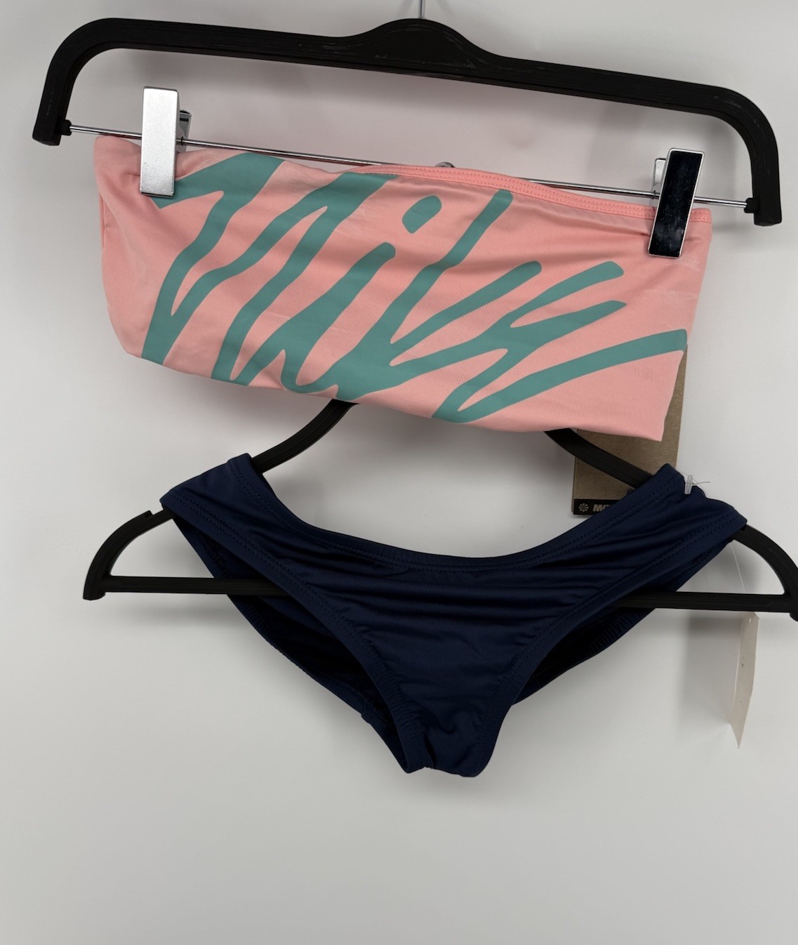 New Nike Women’s Logo Bandeau Bikini Top And Bottom 2pc Set XS