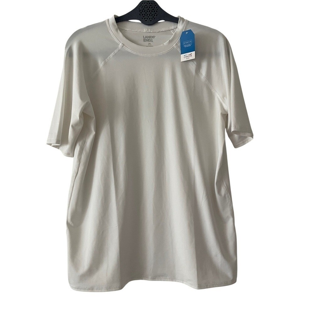 Lands’ End Women’s White Rash Guard XXL NWT