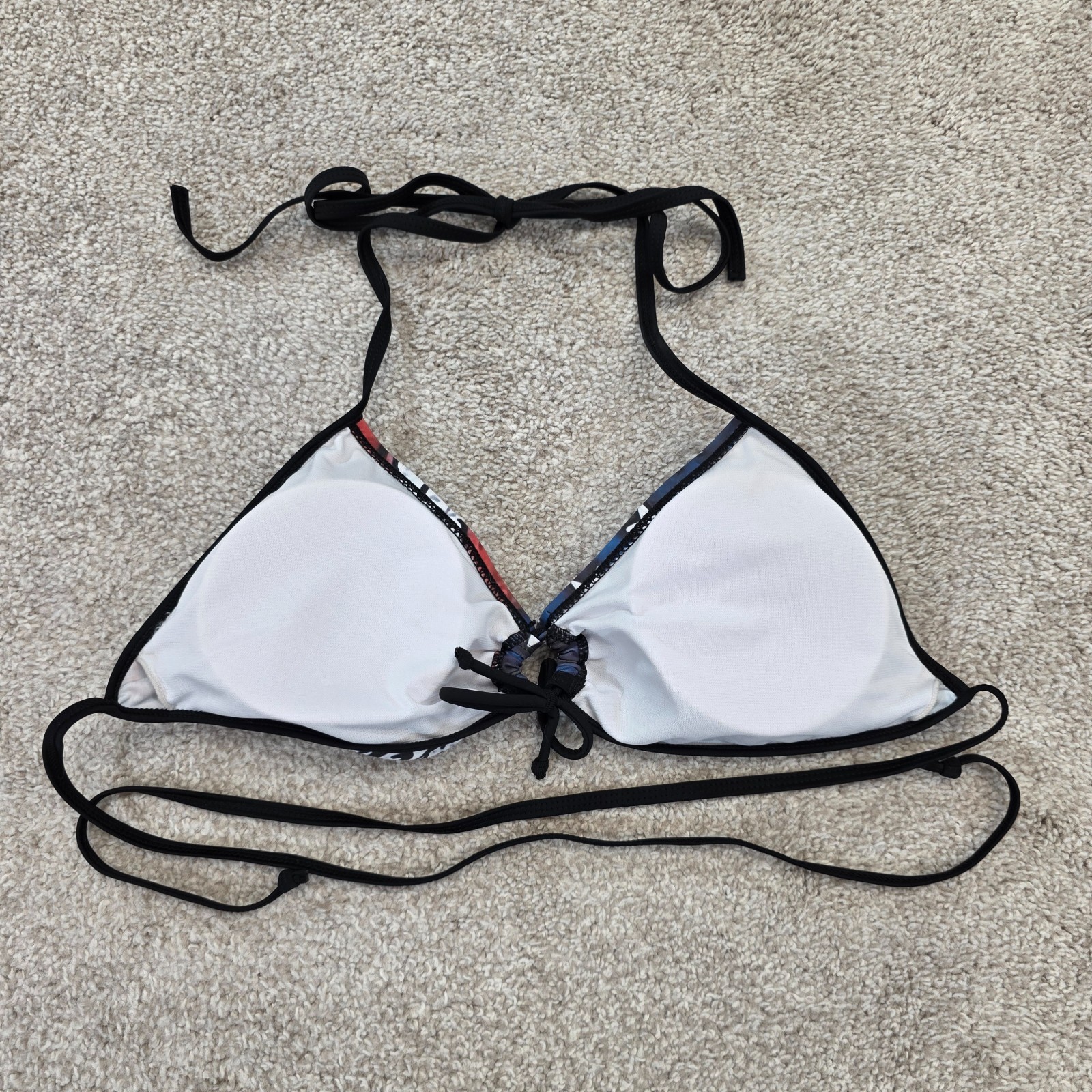 Womens 2nd Amendment Halter Bikini Top with Adjustable Ties Large Padded
