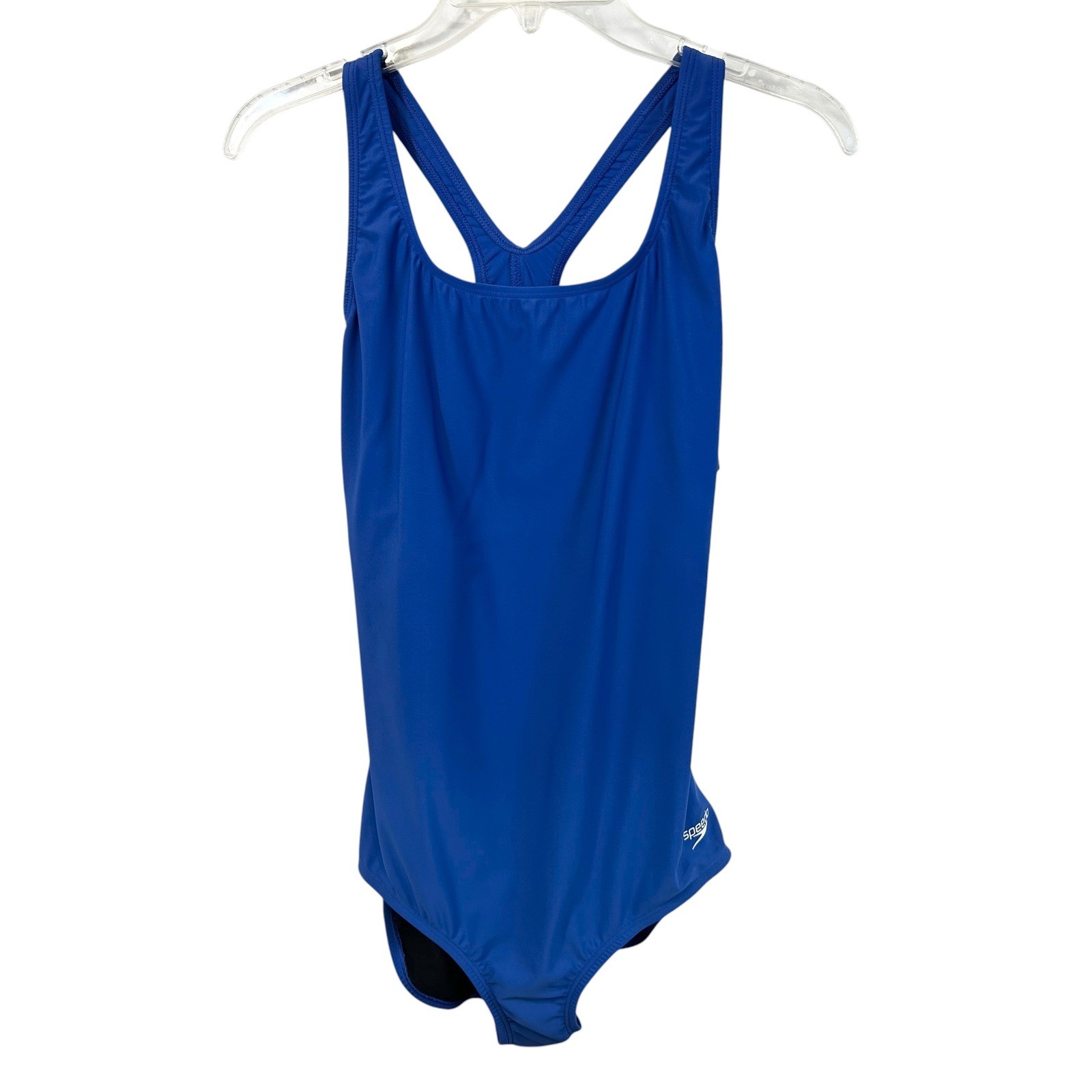 Speedo Endurance+ Size 12 Swimsuit Blue One Piece UPF 50+ Modest Cut NWT 888