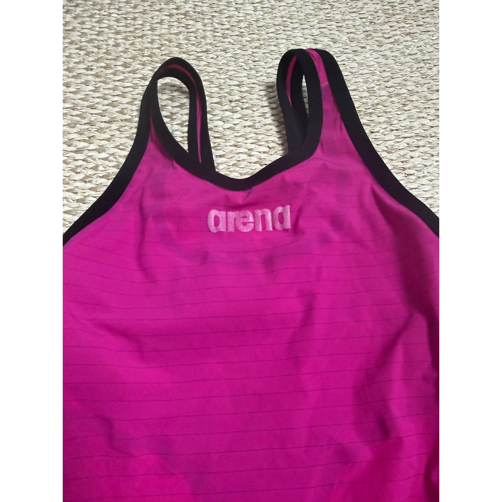 Arena Powerskin Carbon Open Back Kneeskin Racing Swimsuit Pink Navy Size 26