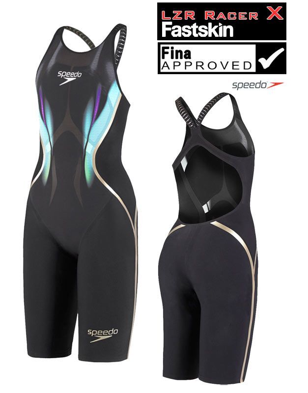 NWT – Speedo Women’s Lzr Racer X Open Back Kneeskin Swimsuit Black Size: 21