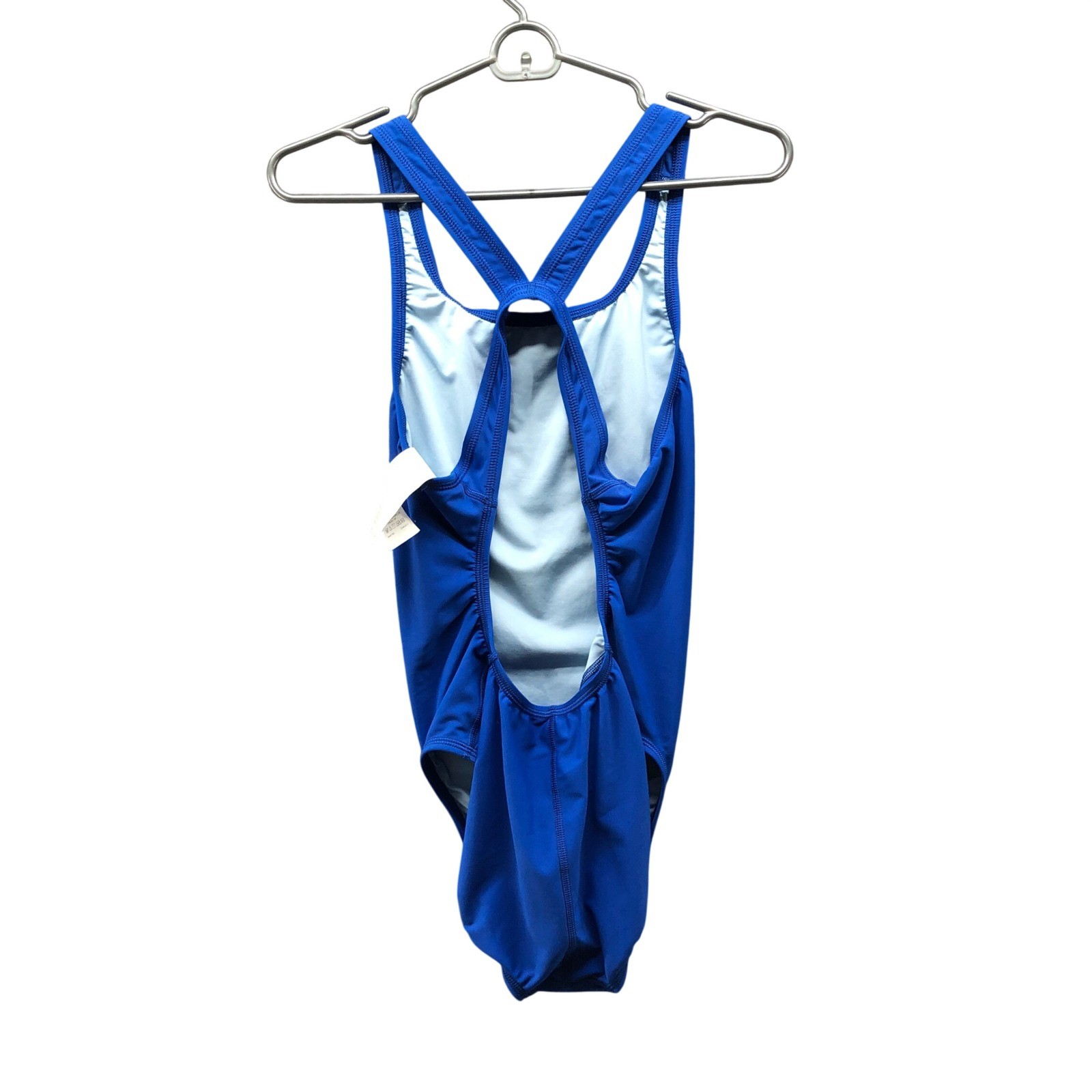 Nike Performance One Piece Swimsuit Womens 12 Blue Training Solid Racerback