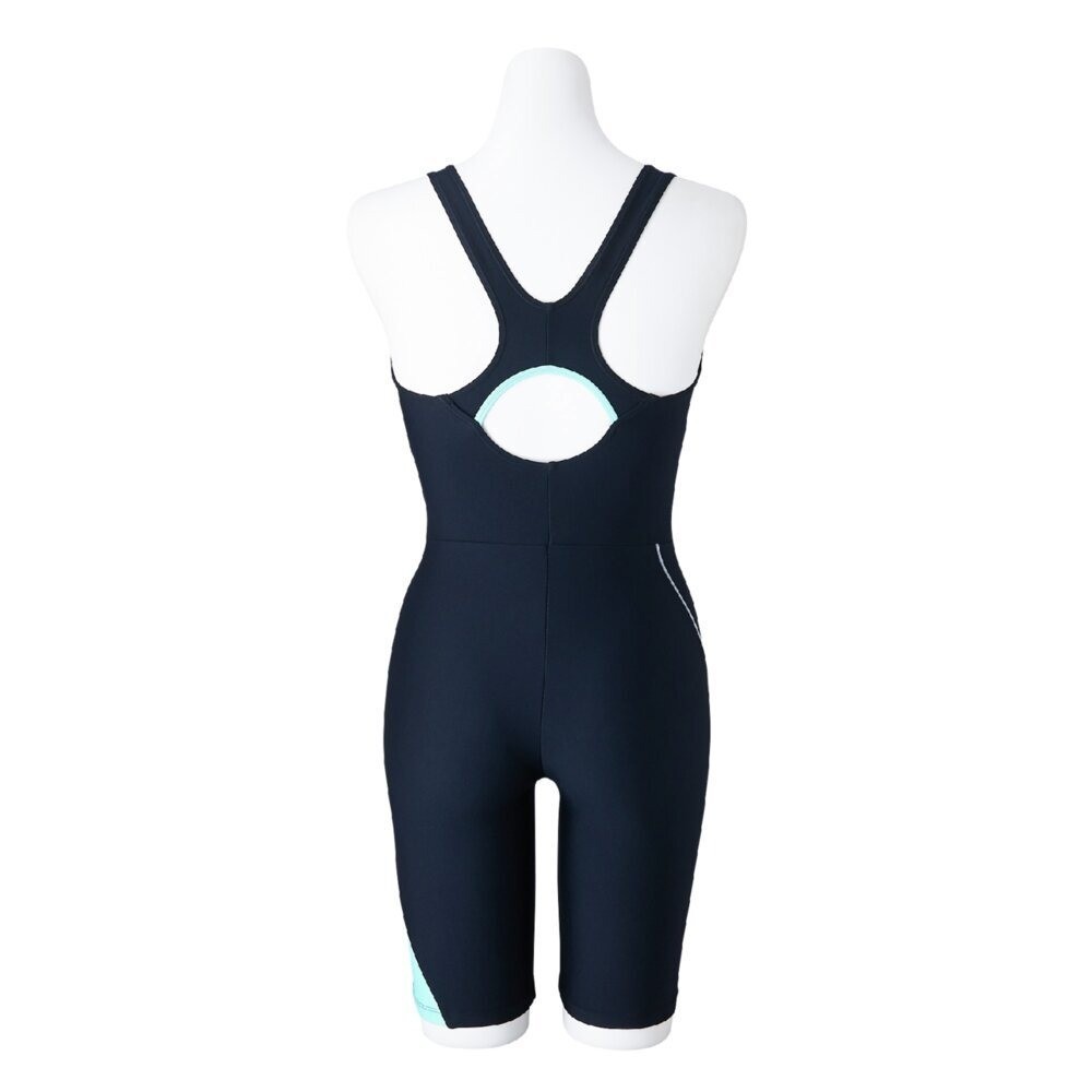 Mizuno Women’s Swim Fitness All-in-One Swimsuit Stroke ONE Black/L.Gray/Neo Mint