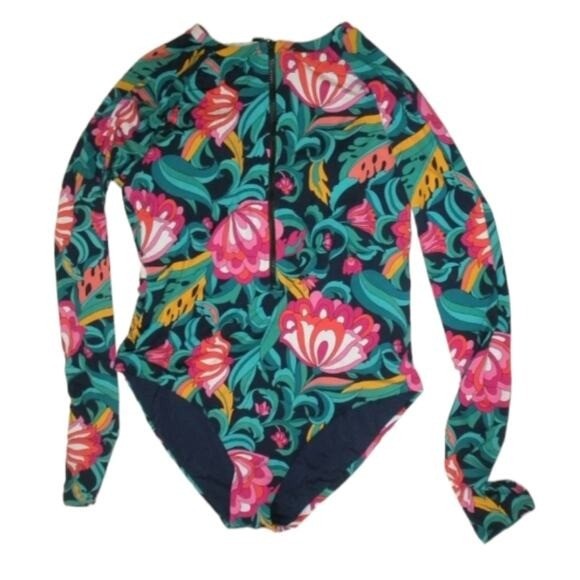 TRINA TURK INDIA GARDEN INDIA GARDEN PADDLE LONG SLEEVE SWIM SUIT LARGE New