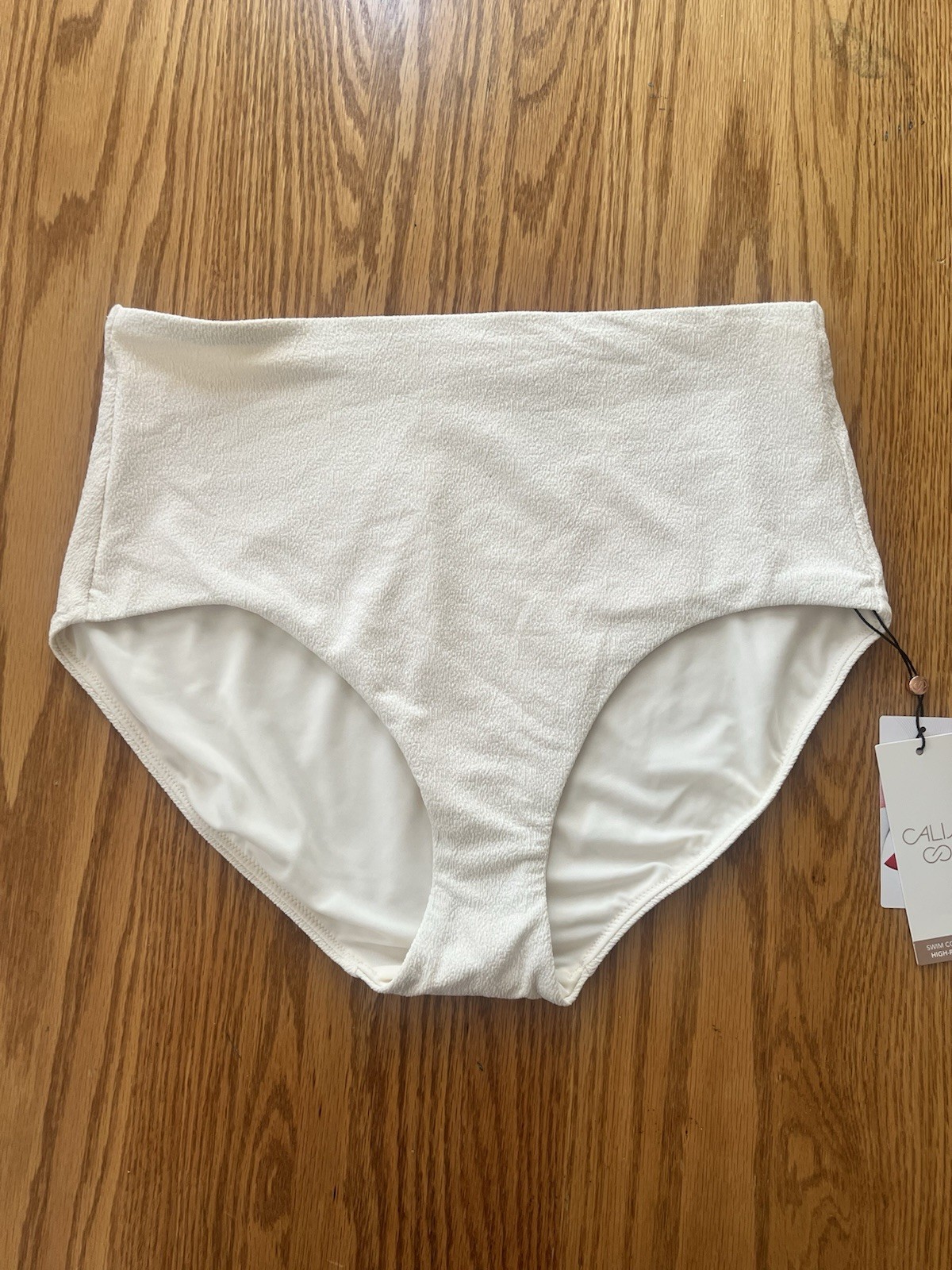 NWT Calia Light Cream Texture High Rise Swim Bottoms Size M