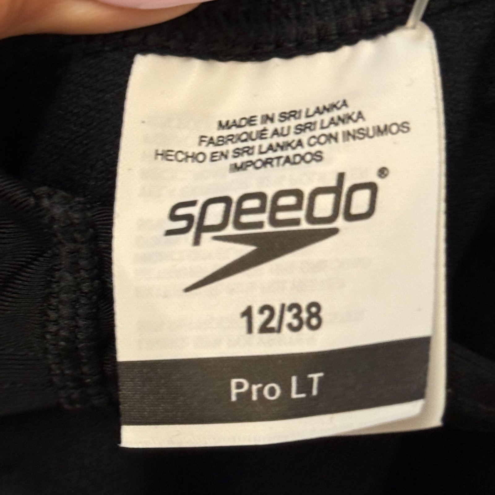 SPEEDO Swimsuit Women’s 12 Competition Eco Solid Super Pro Black Logo NIB