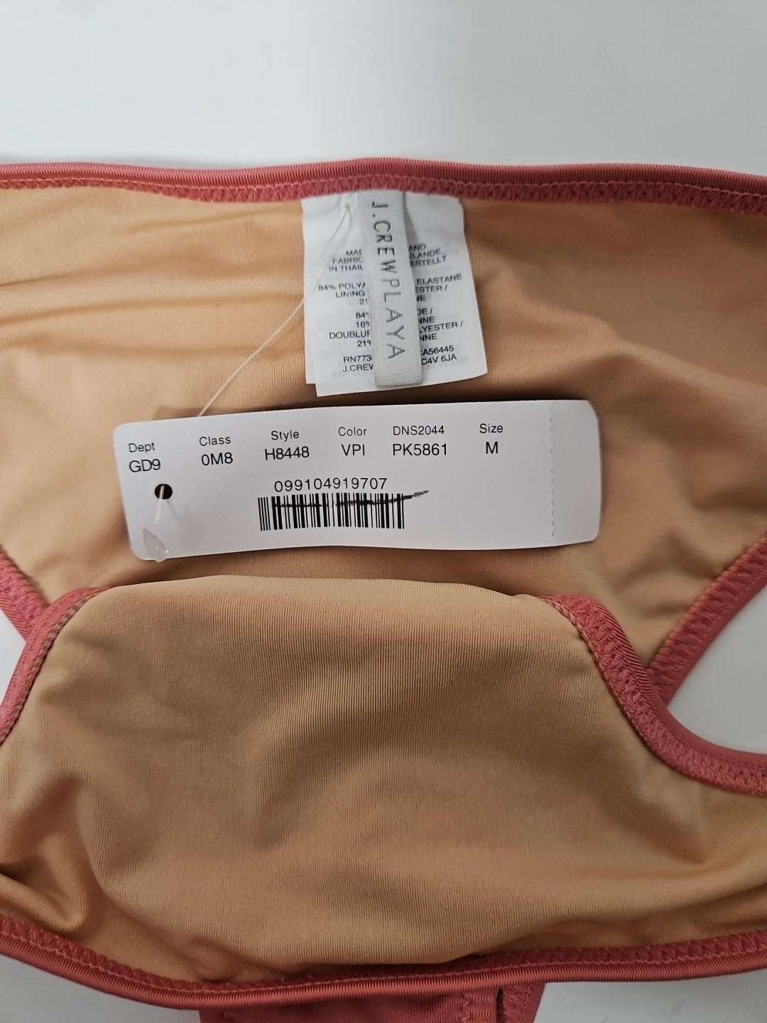 J. Crew Playa Bikini Bottom Womens Small Pink Cheeky Swimwear Minimal Coverage
