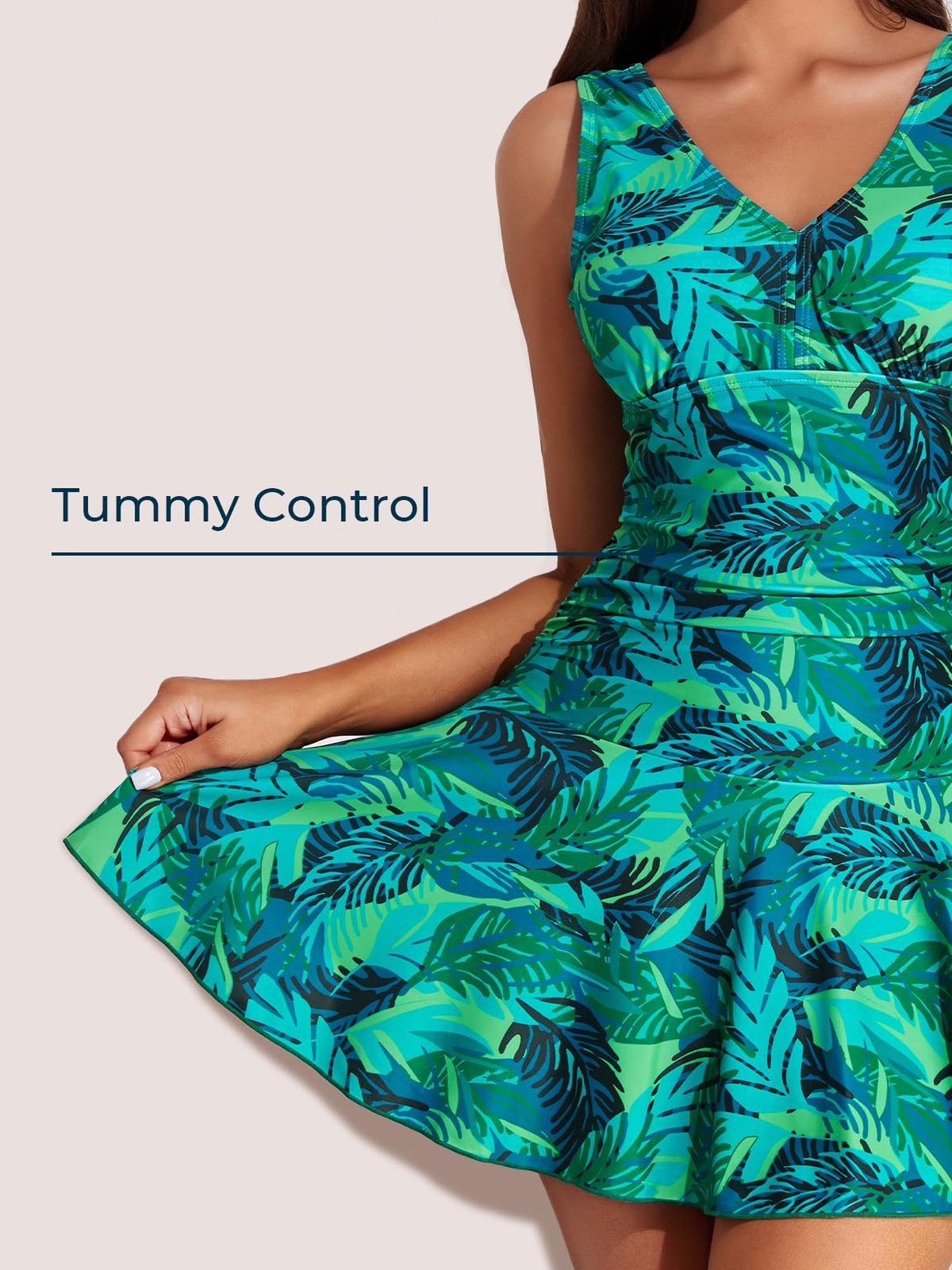 MiYang Women’s Plus-Size Flower Printing Shaping Body One Piece Swim Dresses …