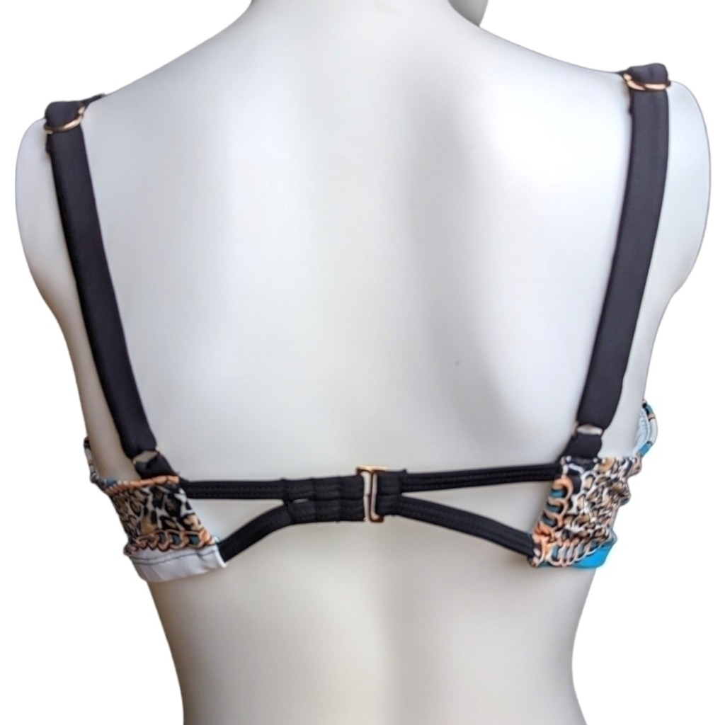ASHLEY Graham Leopard and Chains Bikini Top 64-1955-0 New With Tags Size 12