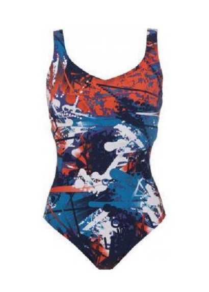 NWT ARENA Womens Fantasy 1-piece swimsuit ‘Raisin’ Purple/orange/teal 32/US 2/XS