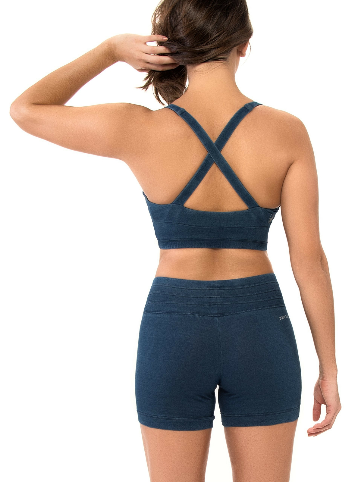 Body Glove Women’s Swift Cross Back Sports Bra, Denim, X-Large