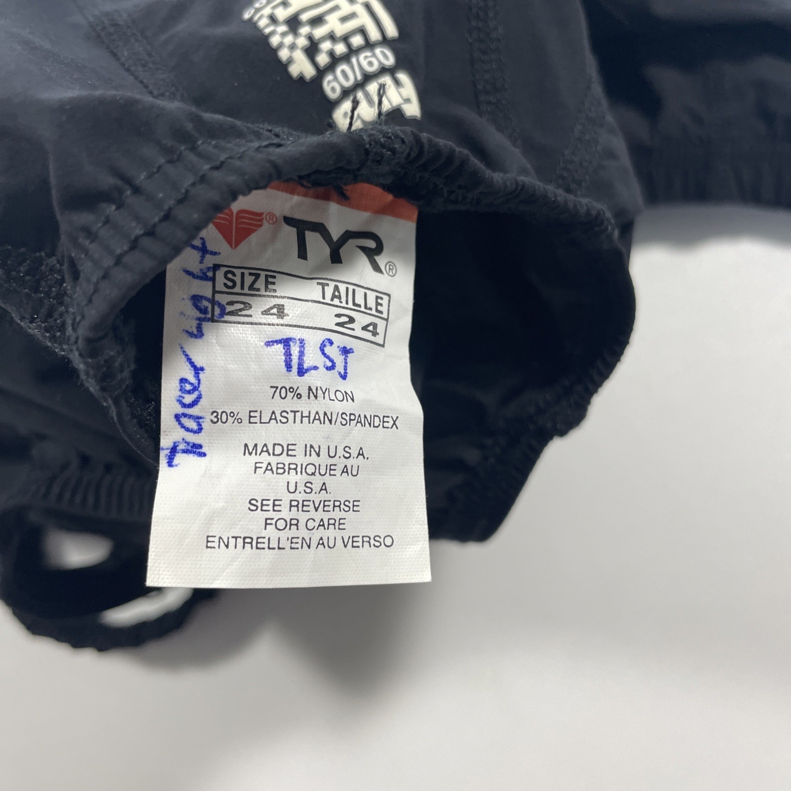 TYR Women’s 24 Black Tracer Aeroback Swim Short John USA Made New $240