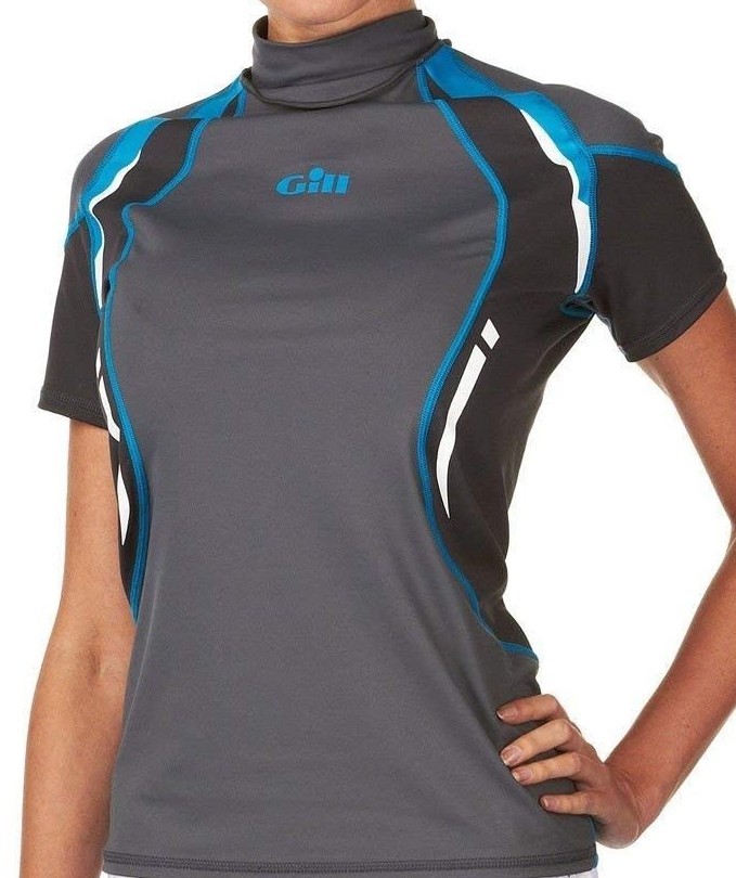 Gill Women’s Short Sleeve UV Rash Guard Vest Swimwear Ash Gray