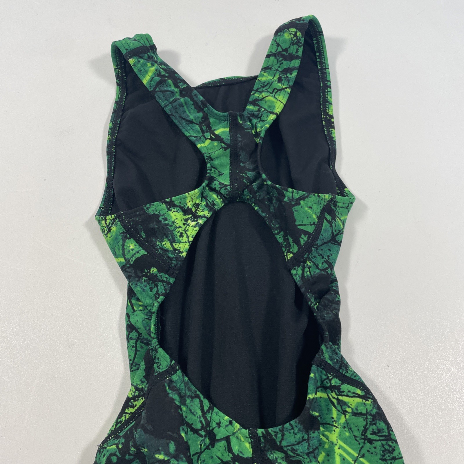 The Finals Women’s One Piece Competition Swimsuit Endurotech Black Green Size 28