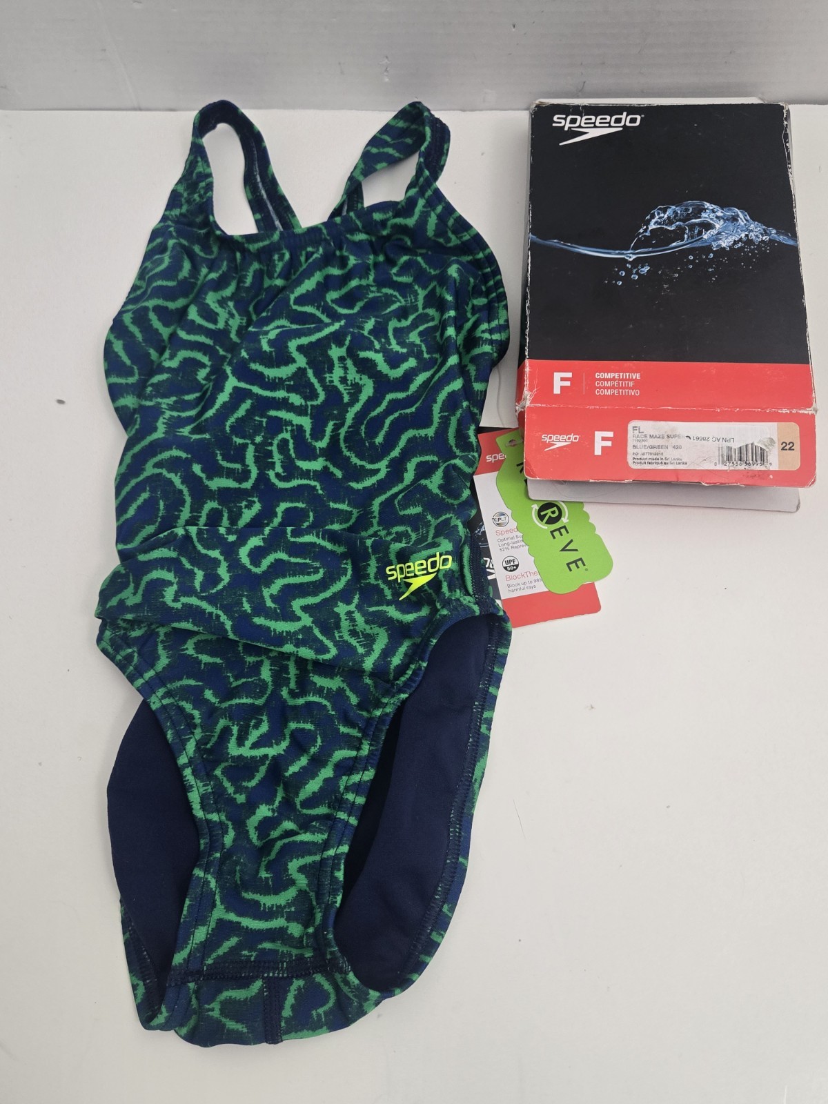 Women’s Speedo Competitive F Maze Super Pro 420 Blue/Green Sz 22