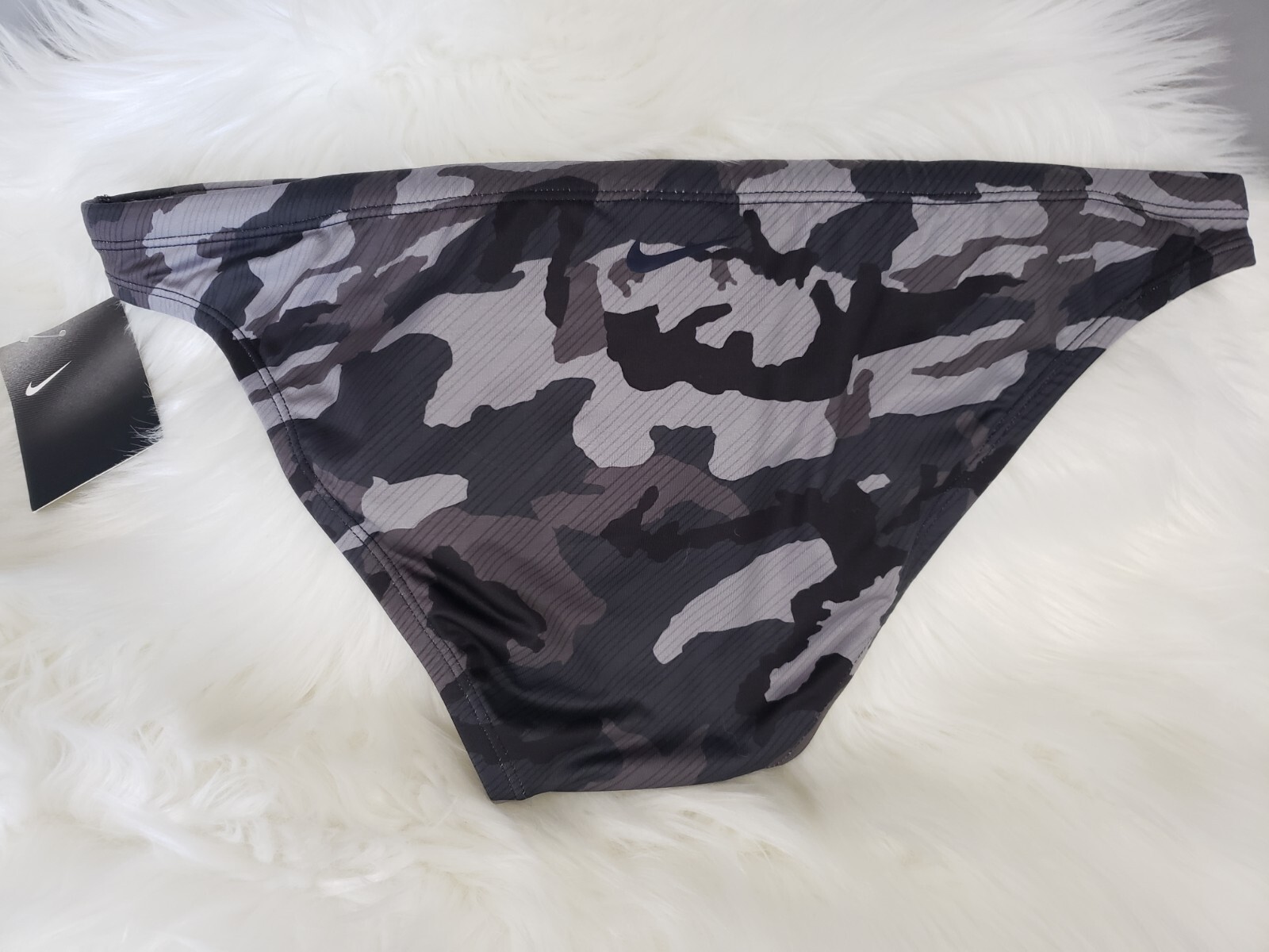 Nike Swim Women’s Camo Bikini Bottom Black Gray XL bathing suit