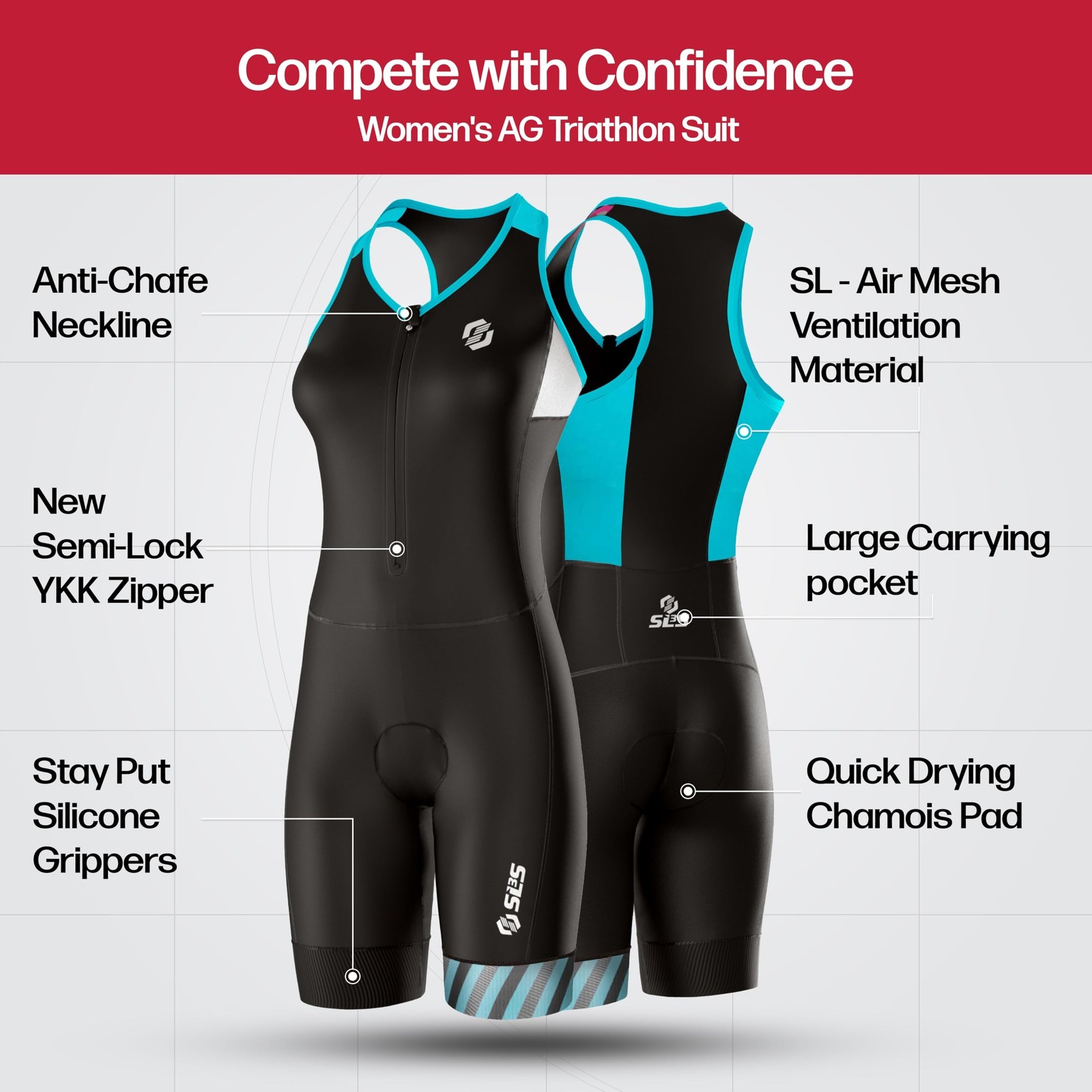 SLS3 Triathlon Suits Women – One Piece Tri Suit Women with Comfortable and Du…