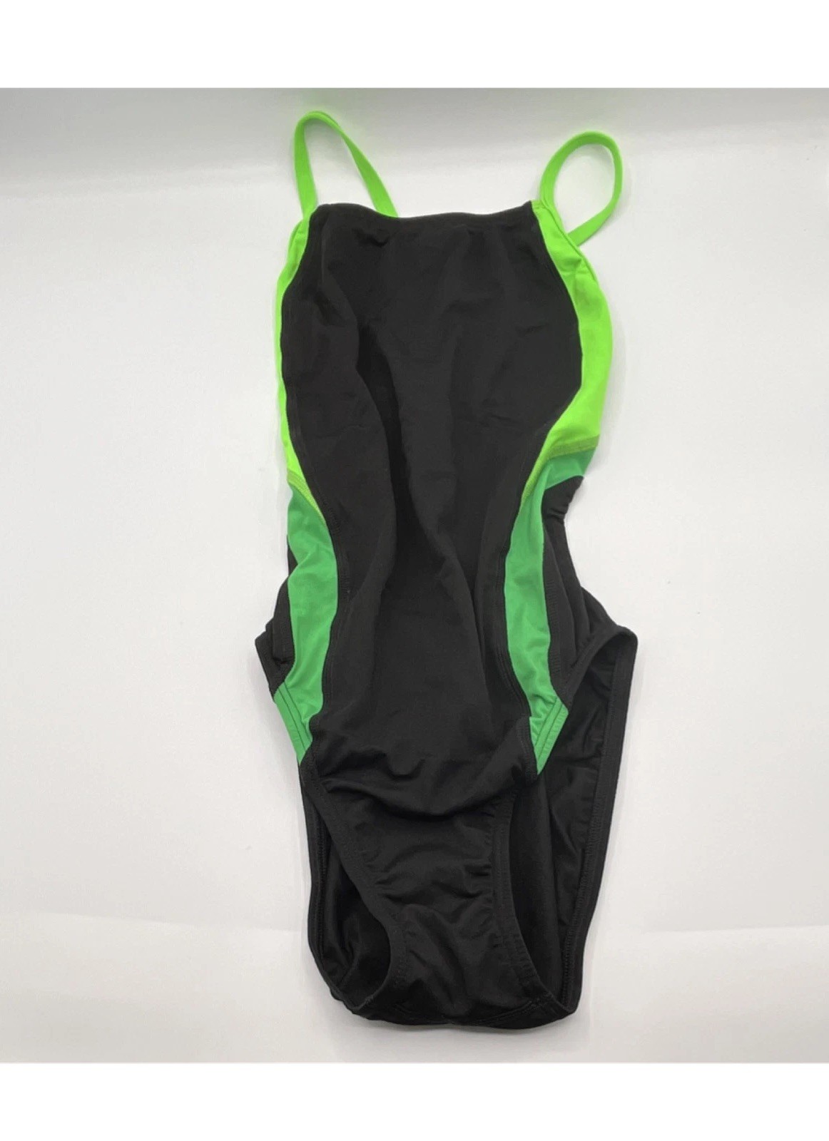 NEW! Speedo Endurance+ Women’s Swimming One Piece Swimsuit Black Green Size 26