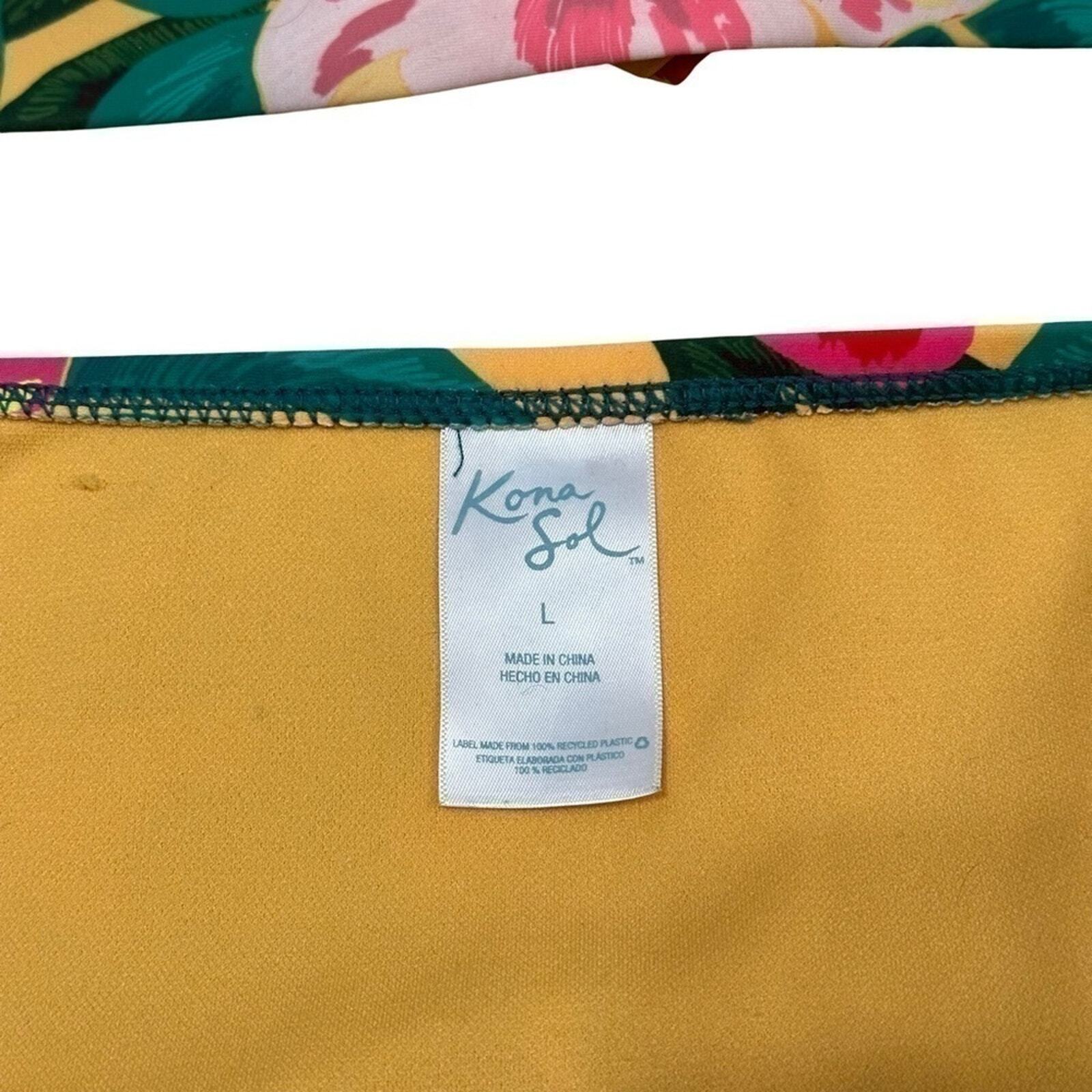 Kona Sol Tropical Floral Bathing Suit Set Size Large