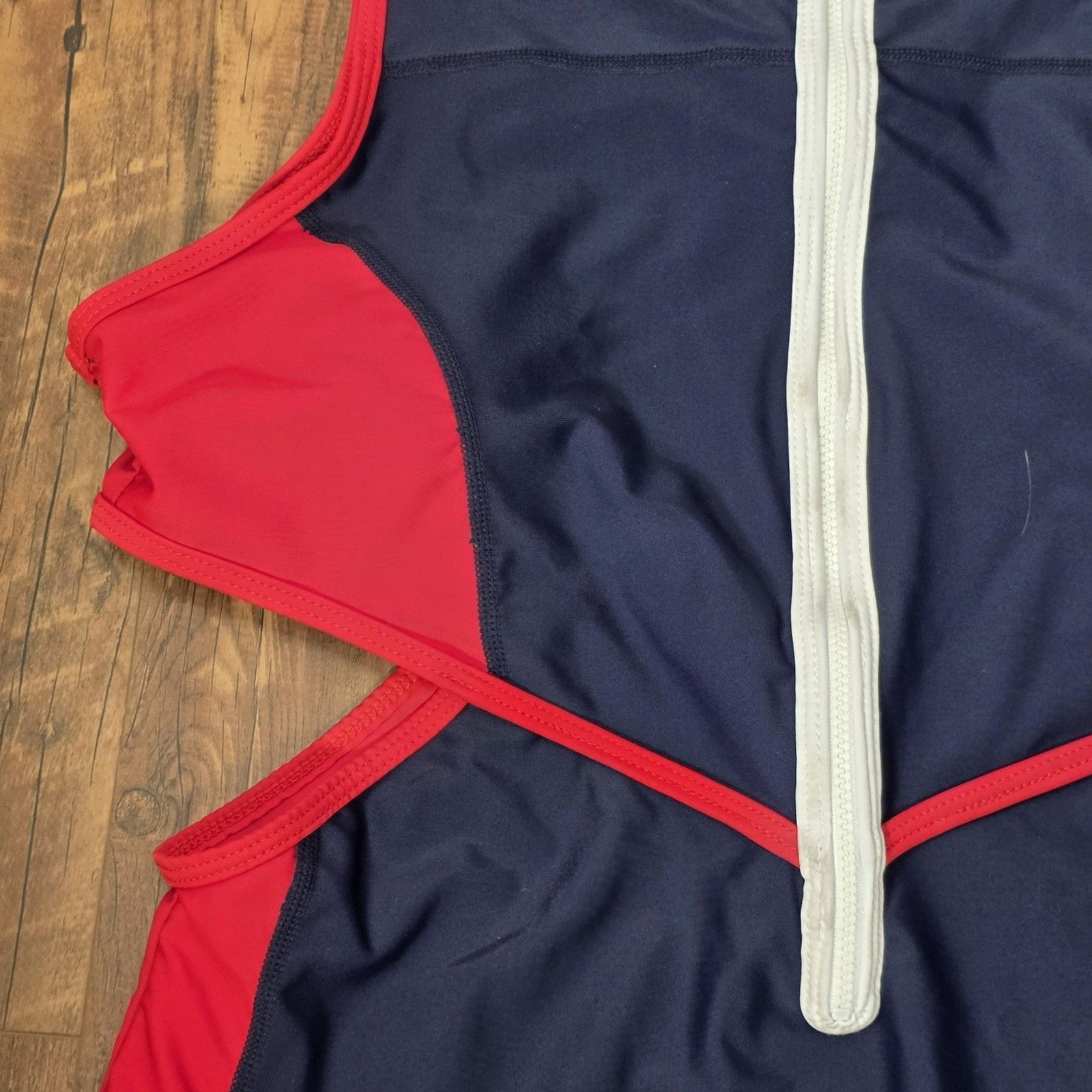 Duskii Inspired Women 2XL Bathing Swim Suit Navy Red Monokini One Piece Luxe