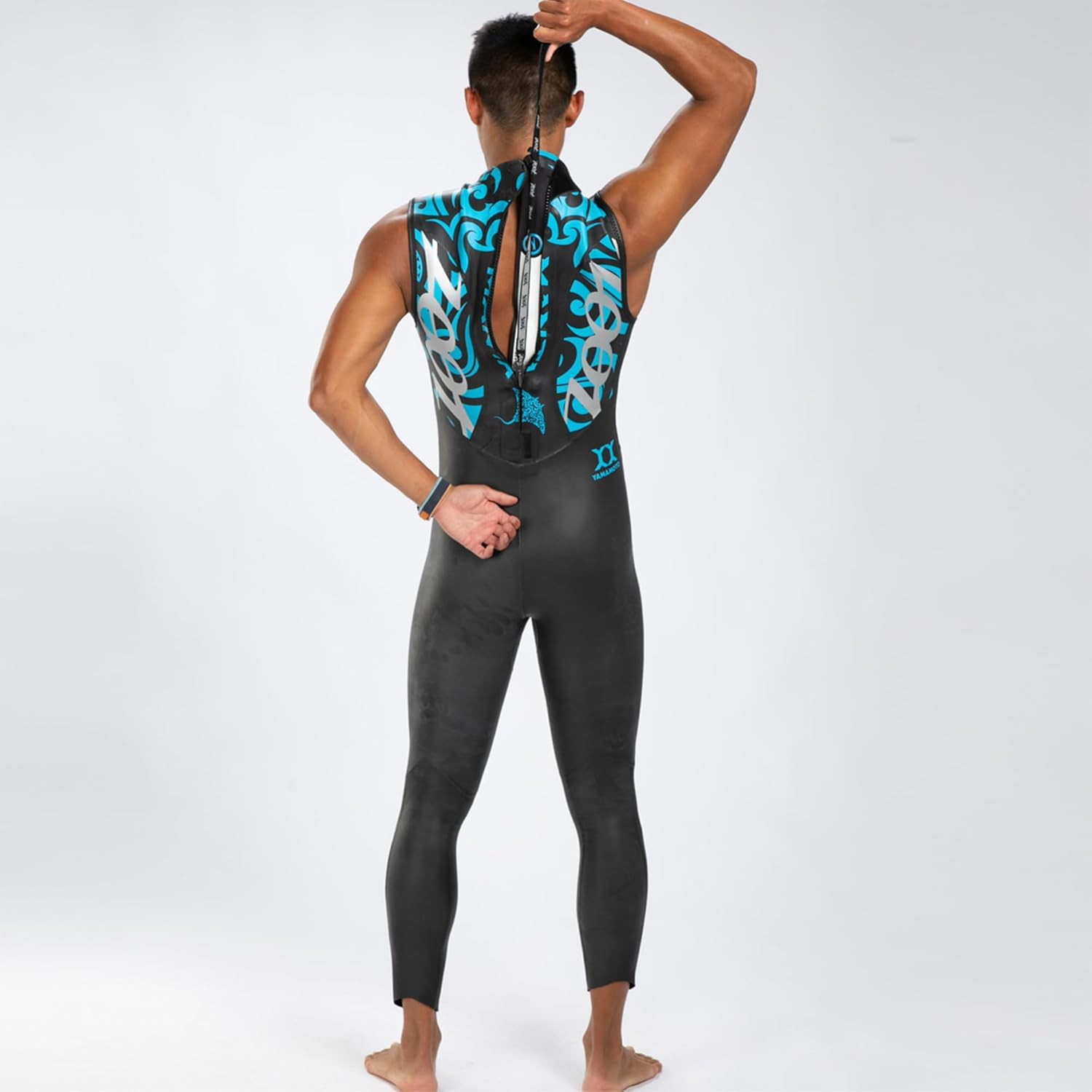 Men’S Manta Sleeveless Wetsuit, Yamamoto Neoprene Triathlon Suit with Hydrophobi