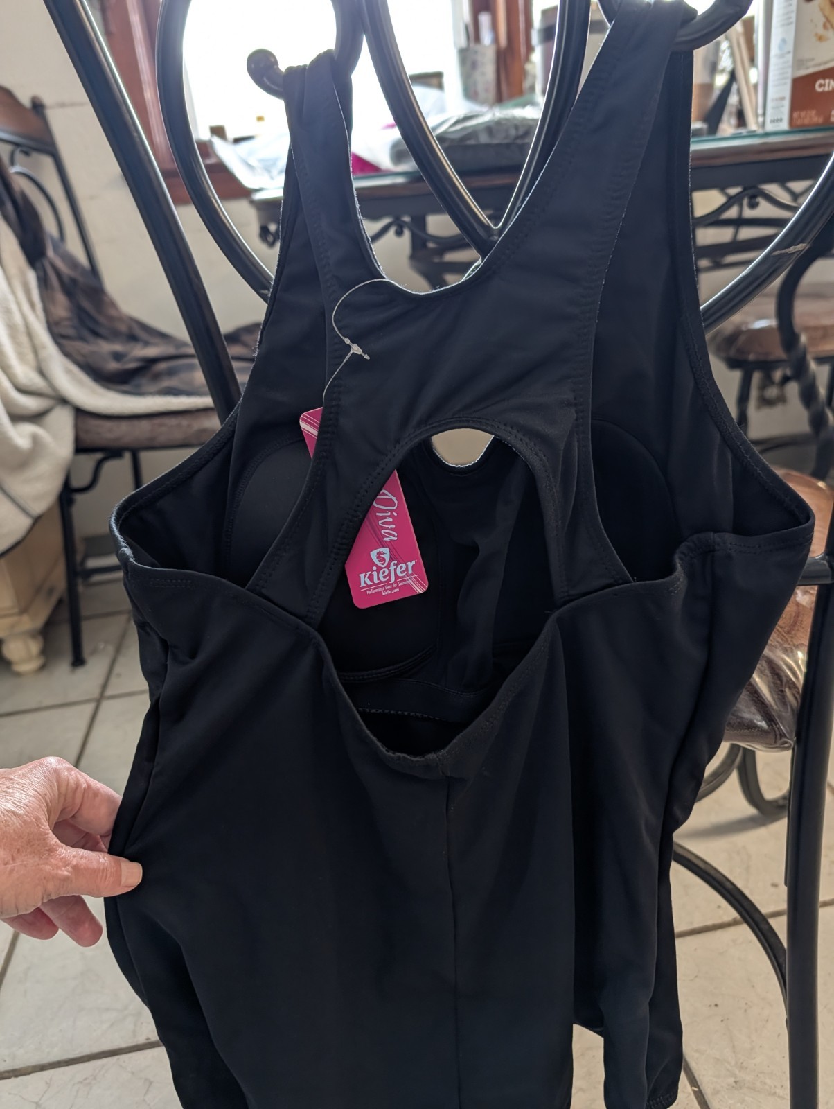 Kiefer Racerback Competitive One Piece Swimsuit Black Size 16 for Swimming