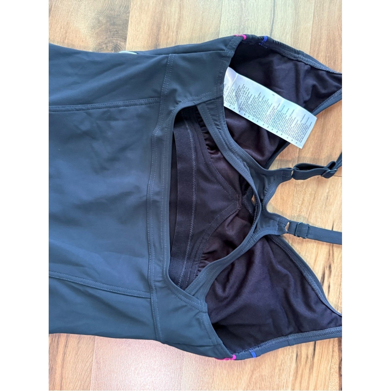 Arena SHAPEWEAR MARINA EYE BACK ONE PIECE Night Grey Bright Blue Rose Size 36