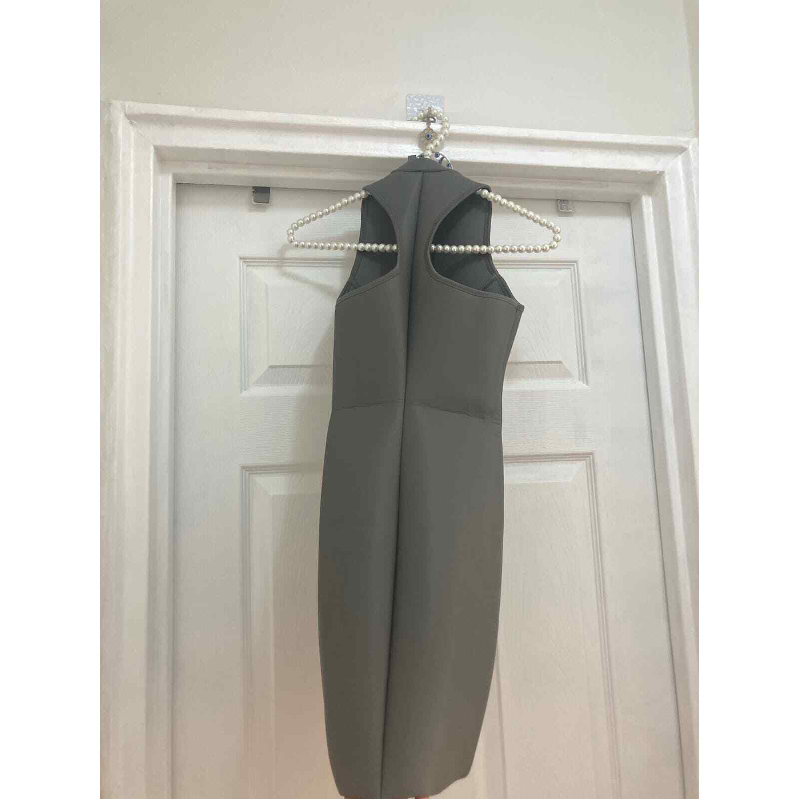 SKIMS Size XXS RUBBERIZED SCUBA SWIM MOCK NECK DRESS GREY CHALK NWT GRAY KIM K